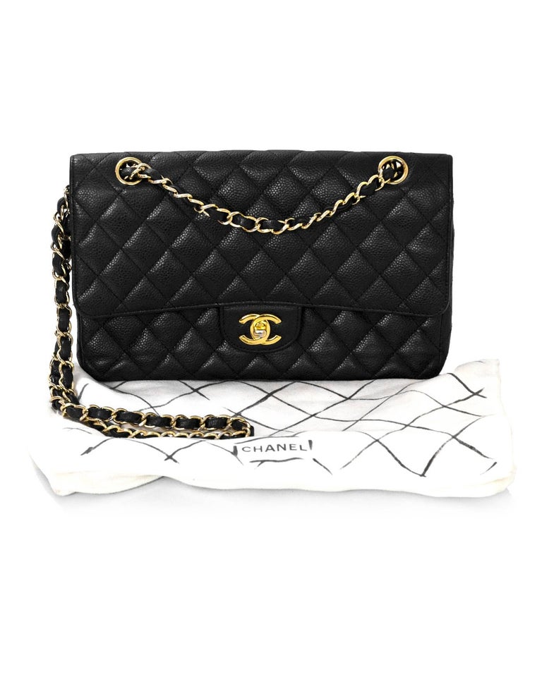 Chanel Black Quilted Caviar 10