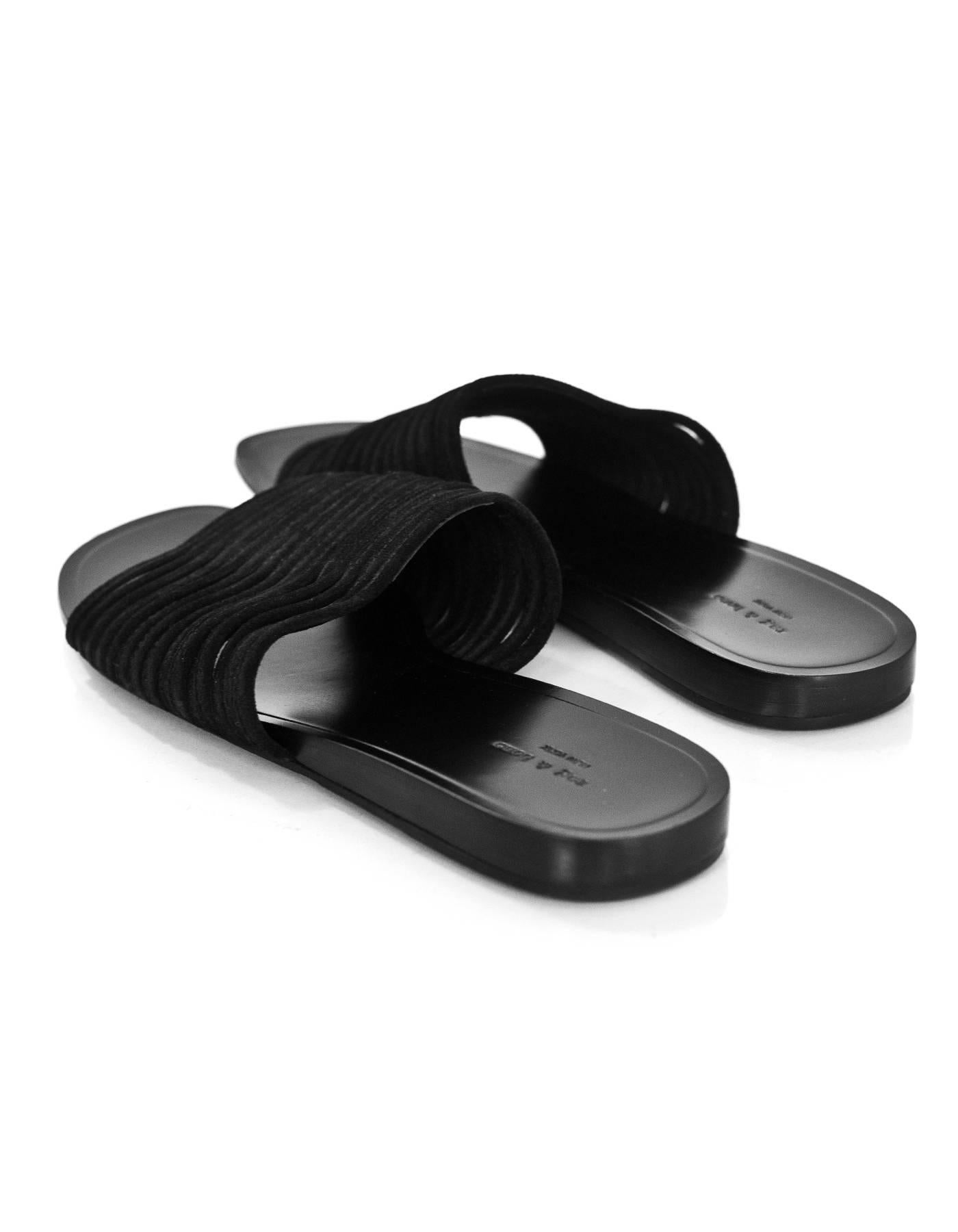 Rag & Bone Black Suede Cameron Slide Sandals Sz 39.5 In Excellent Condition In New York, NY