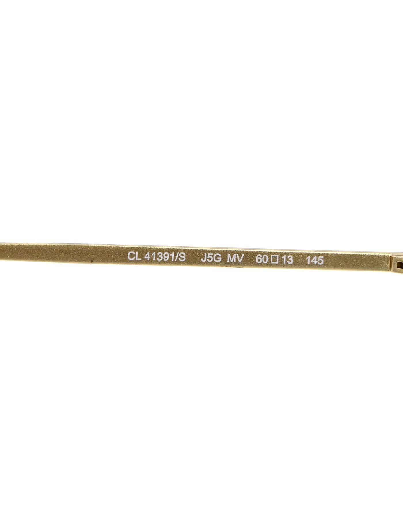 Celine Gold Mirrored Aviator Sunglasses In Excellent Condition In New York, NY