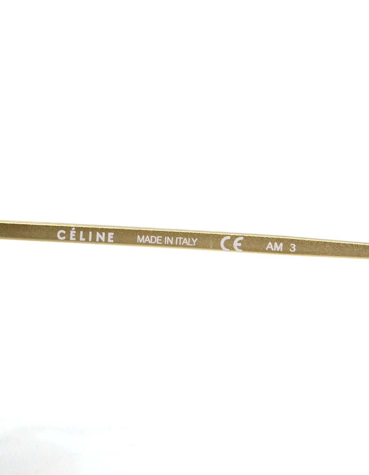 Women's or Men's Celine Gold Mirrored Aviator Sunglasses