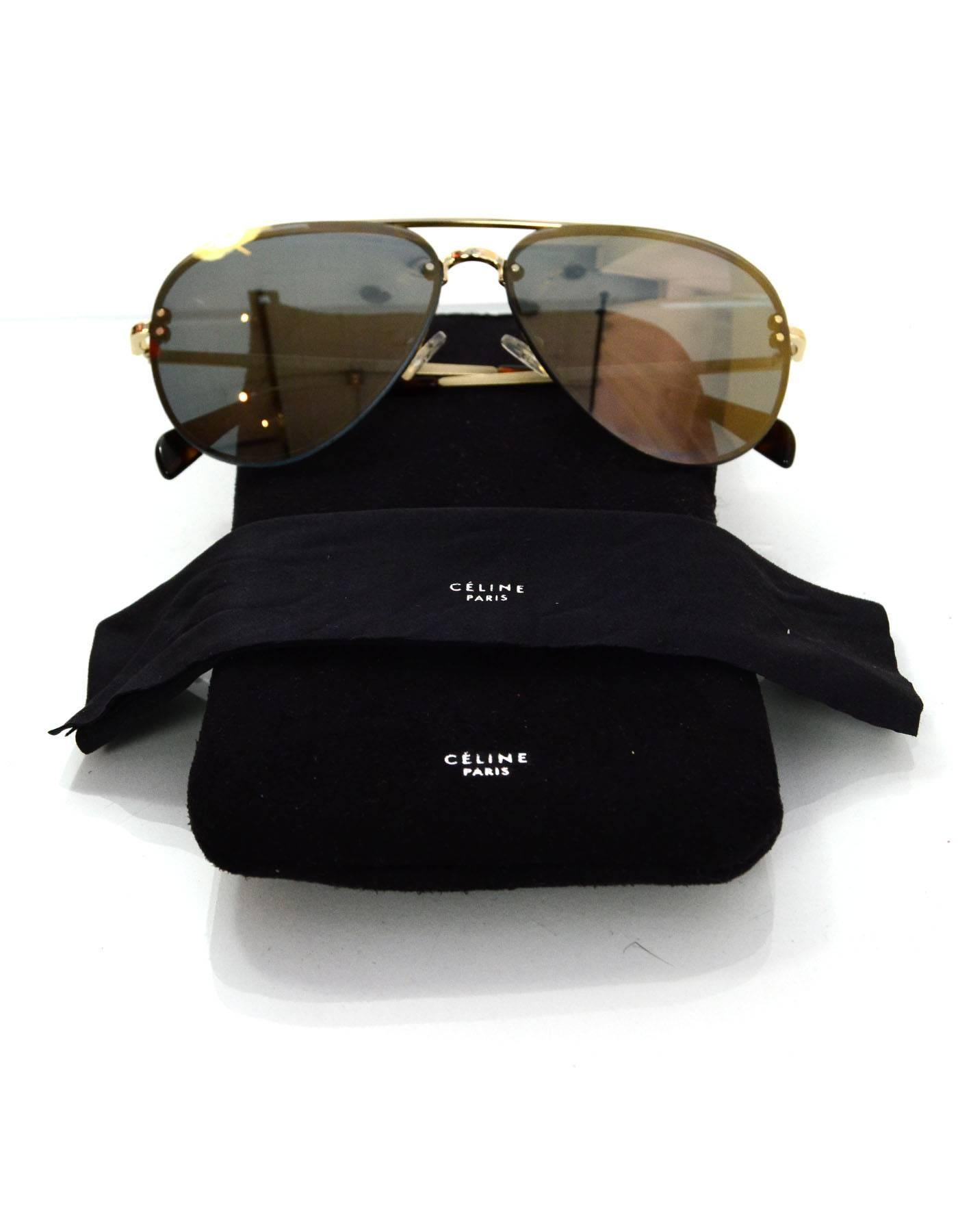 Celine Gold Mirrored Aviator Sunglasses 1