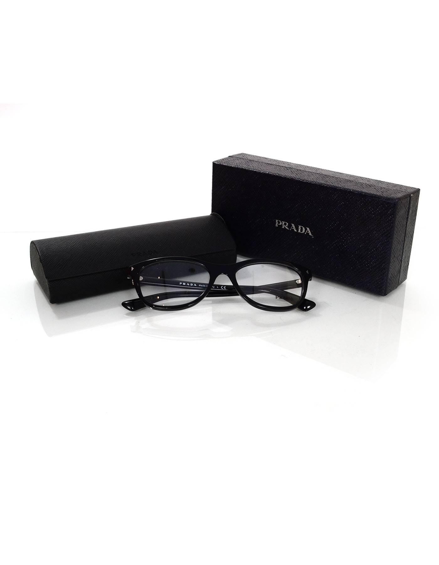 Prada Black Logo Eye Glasses with Box and Case 4