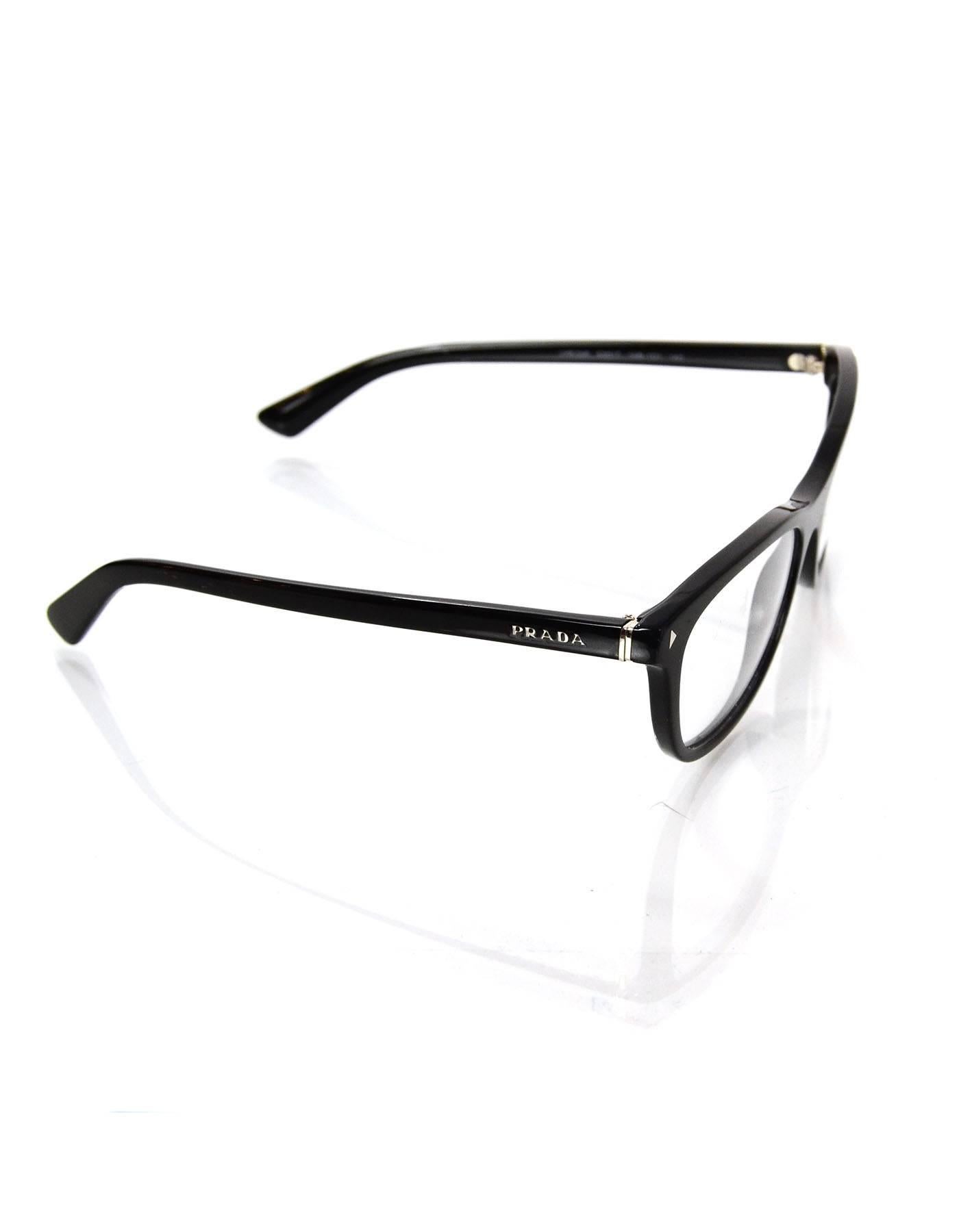 Women's or Men's Prada Black Logo Eye Glasses with Box and Case