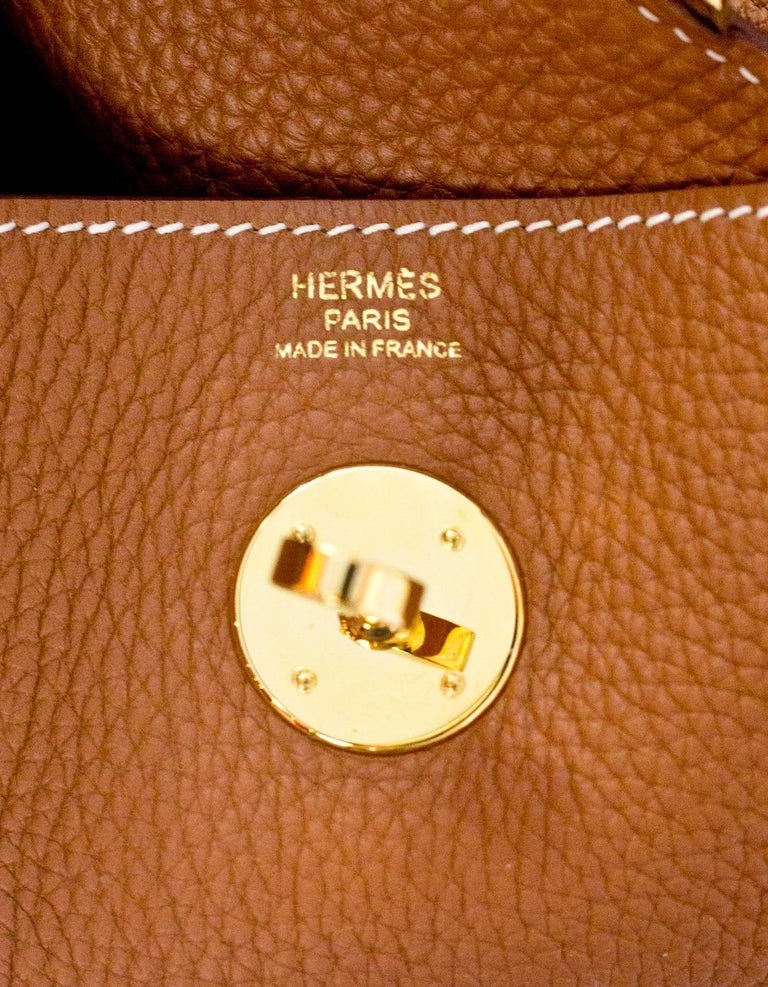 Hermes '16 Tan Gold Clemence Leather 26cm Lindy Bag GHW w/ RECEIPT For ...