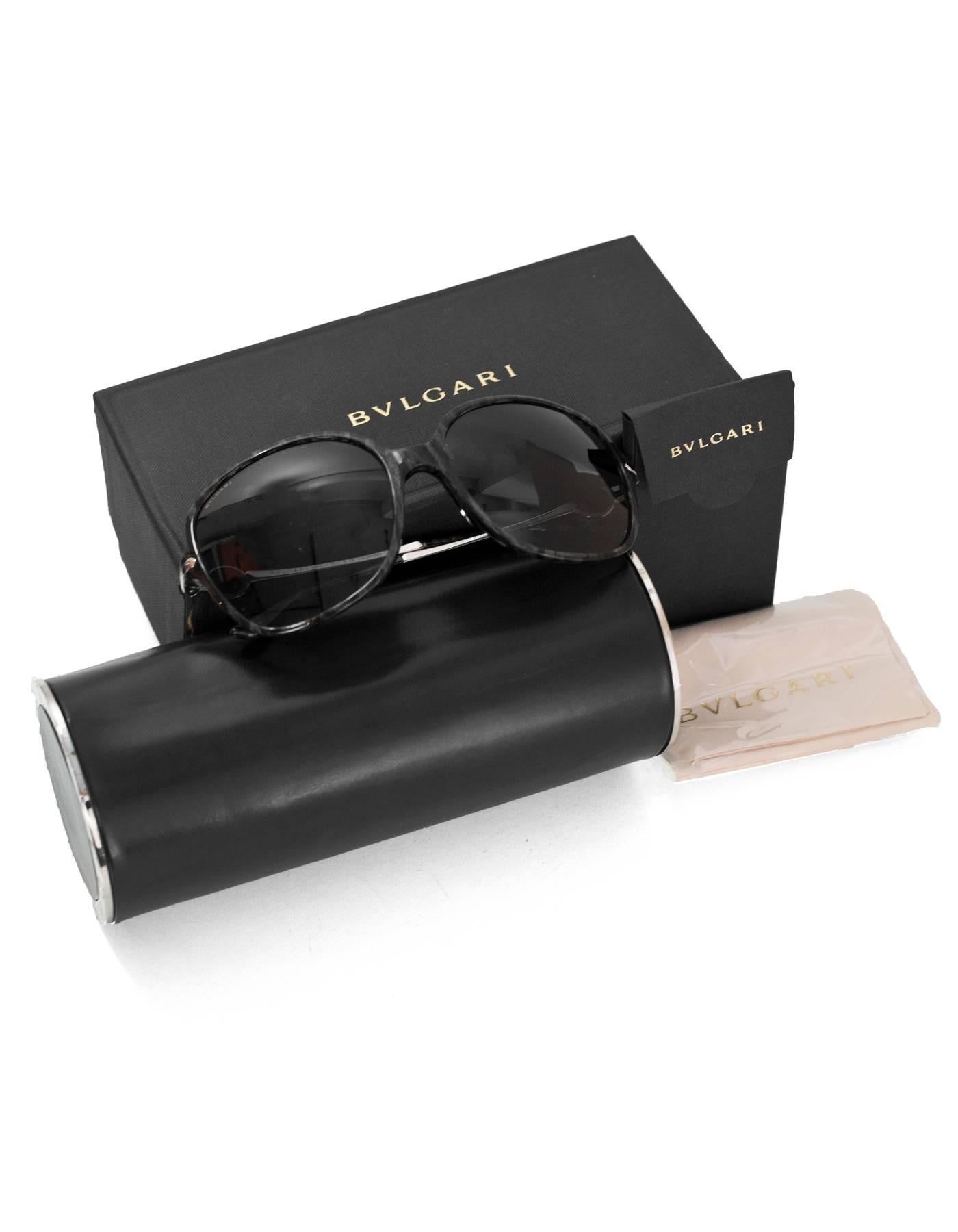 Bvlgari 8087 5155/T3 Black Tortoise Sunglasses with Box and Case 1