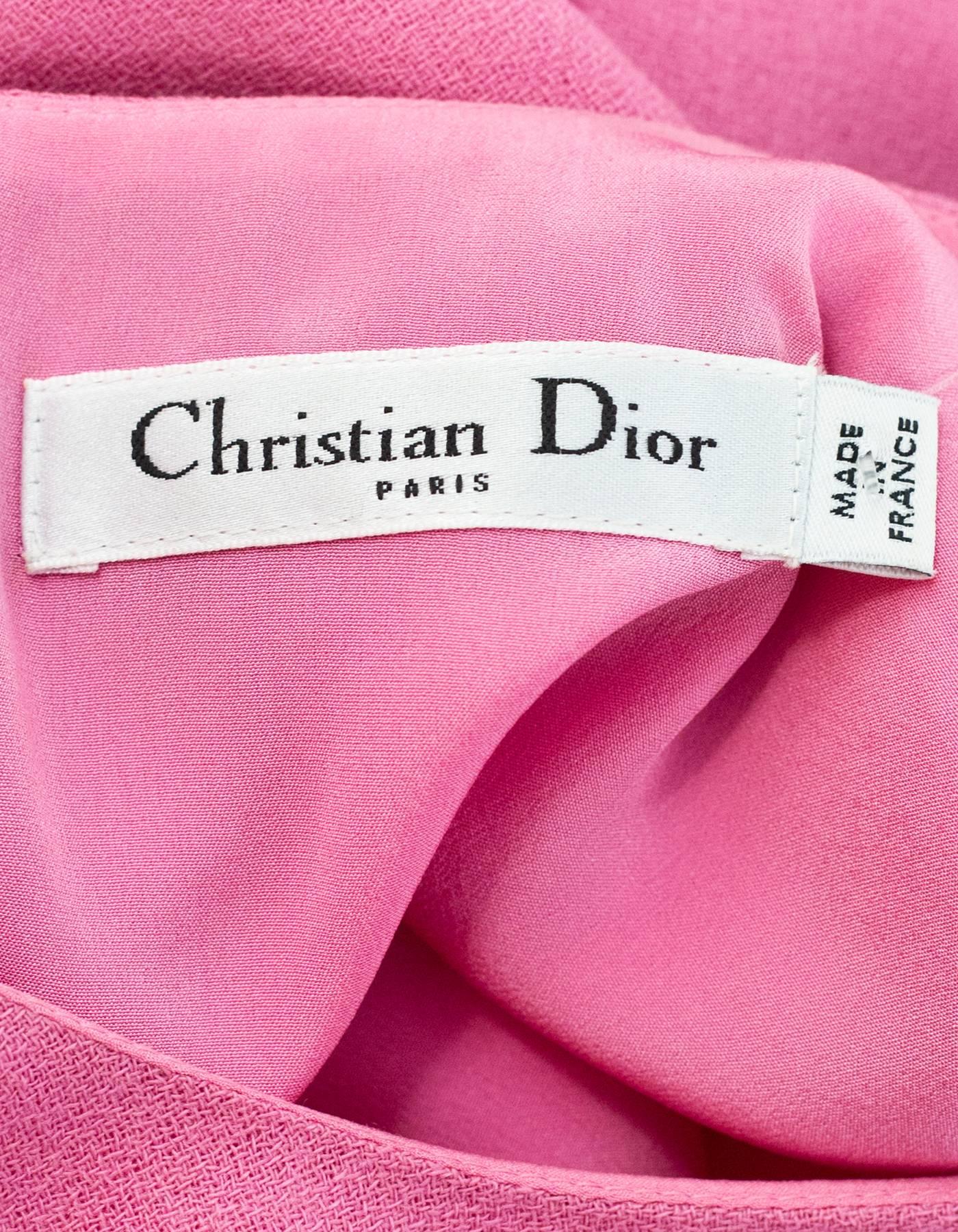 Women's Christian Dior Pink Wool Dress Sz 6