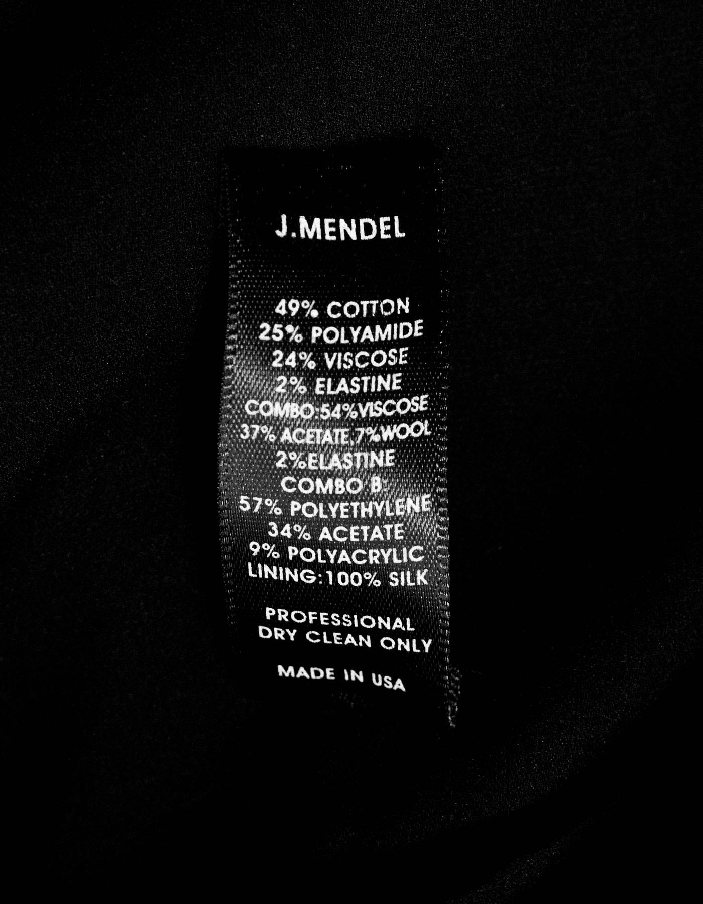 J. Mendel Black & Navy Print Dress Sz 6 1