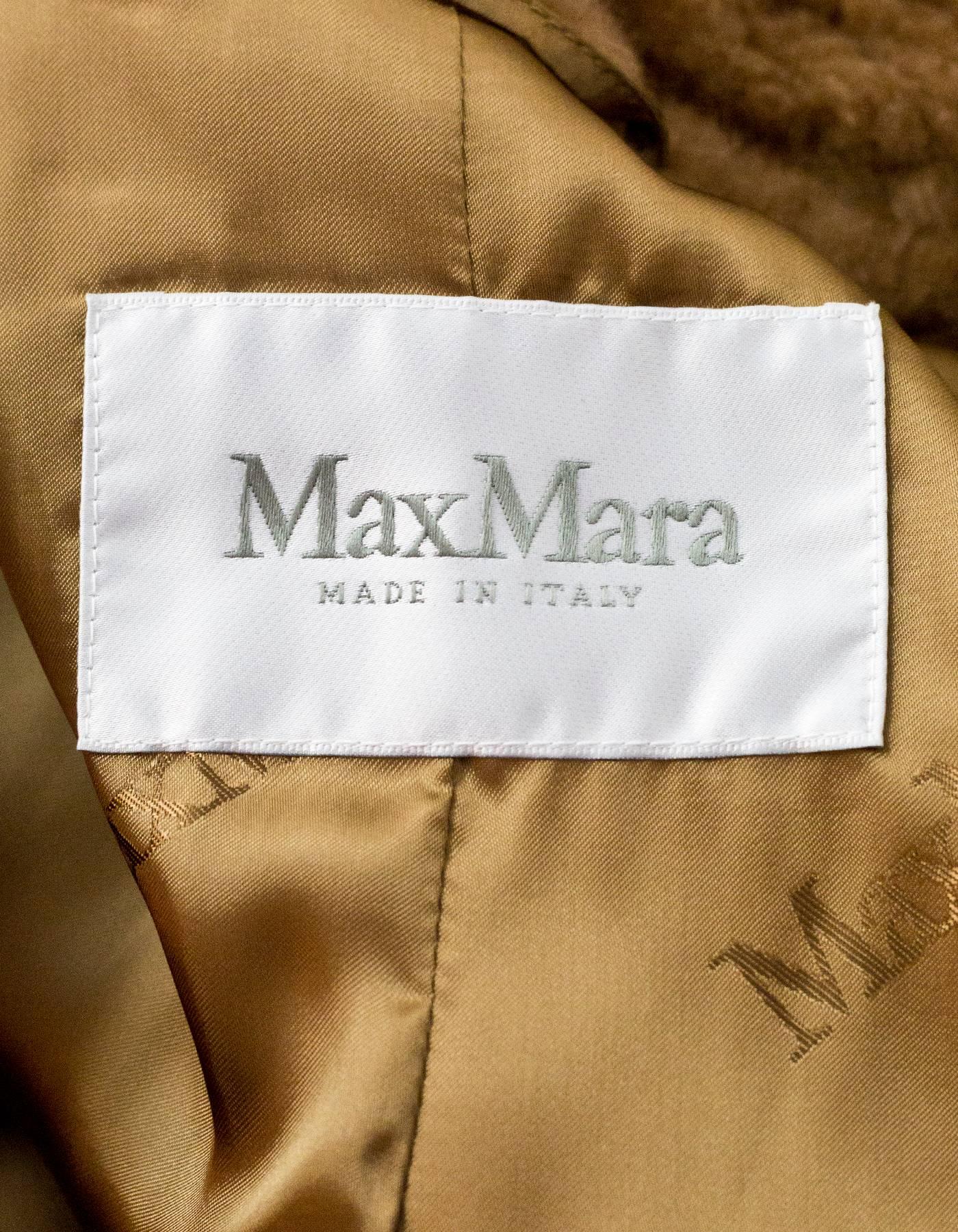 Max Mara Brown Teddy Bear Icon Coat Sz M NWT In Excellent Condition In New York, NY