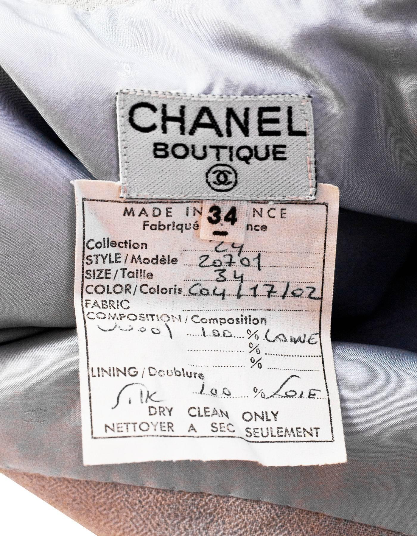 Chanel Grey & Black Wool Skirt sz FR34 1