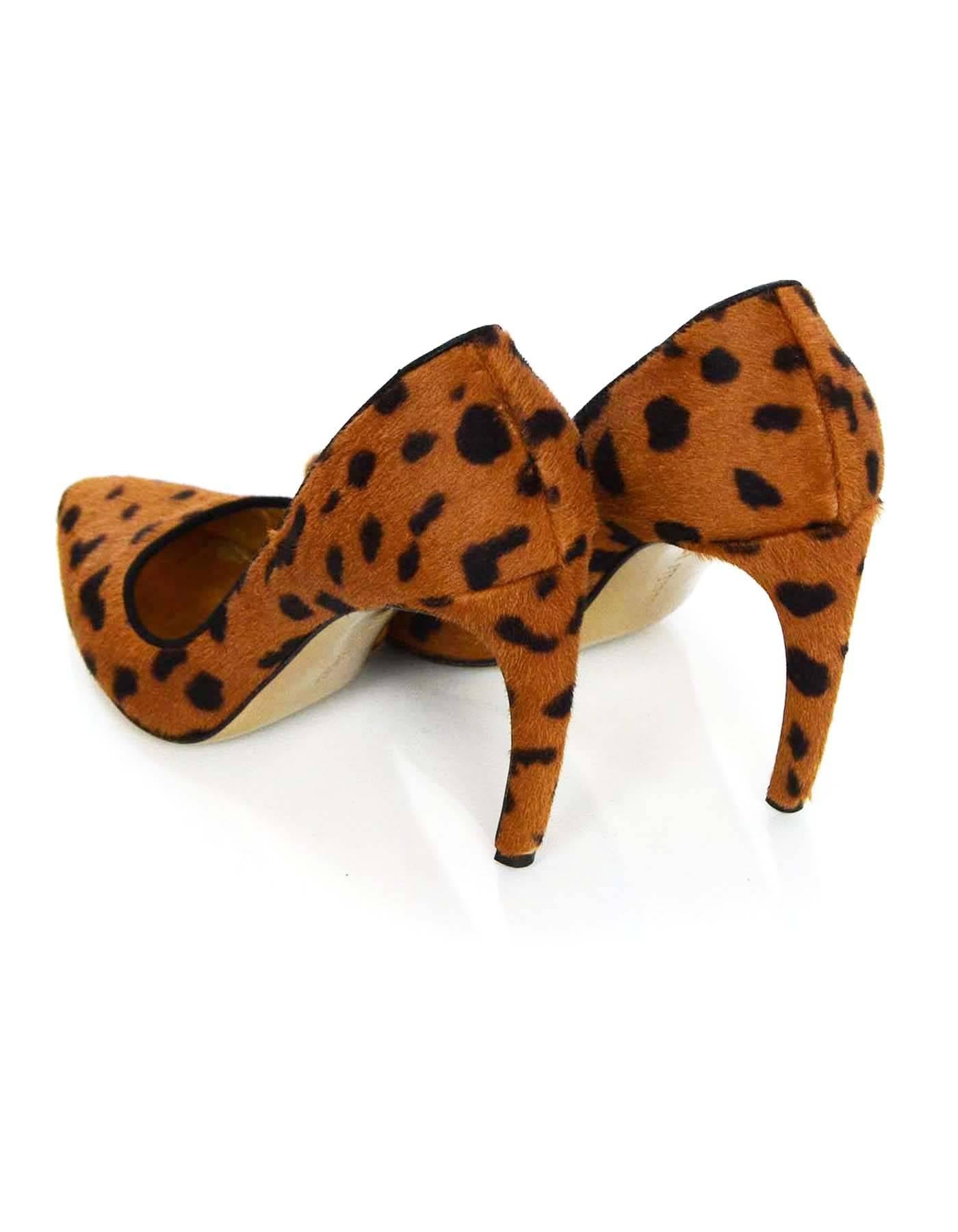 Walter Steiger Leopard Ponyhair Pumps Sz 39 In Excellent Condition In New York, NY