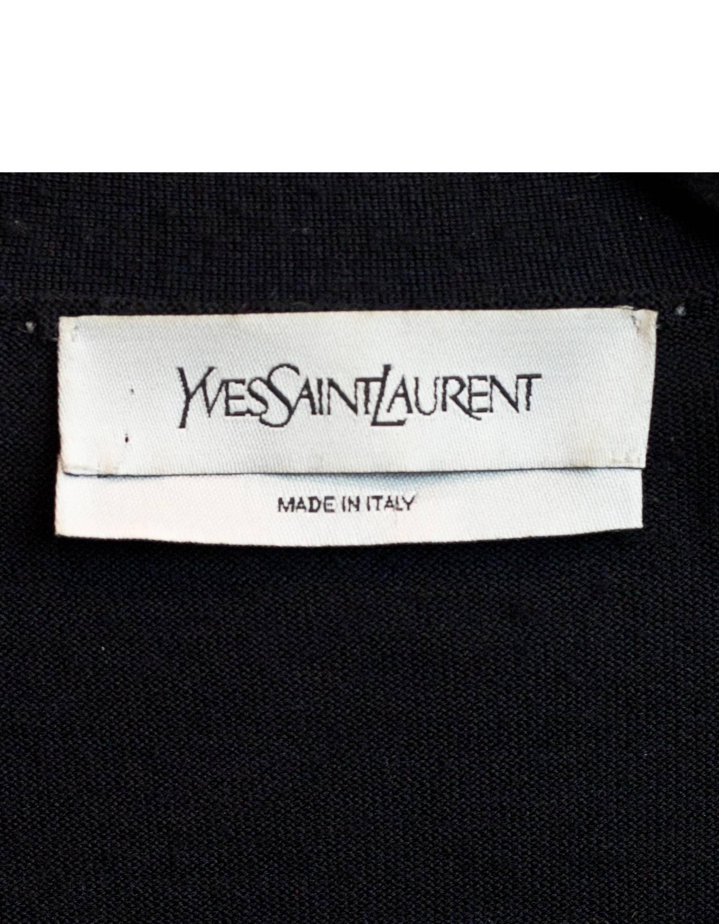 Women's Yves Saint Laurent Black Wool Cardigan Sz S