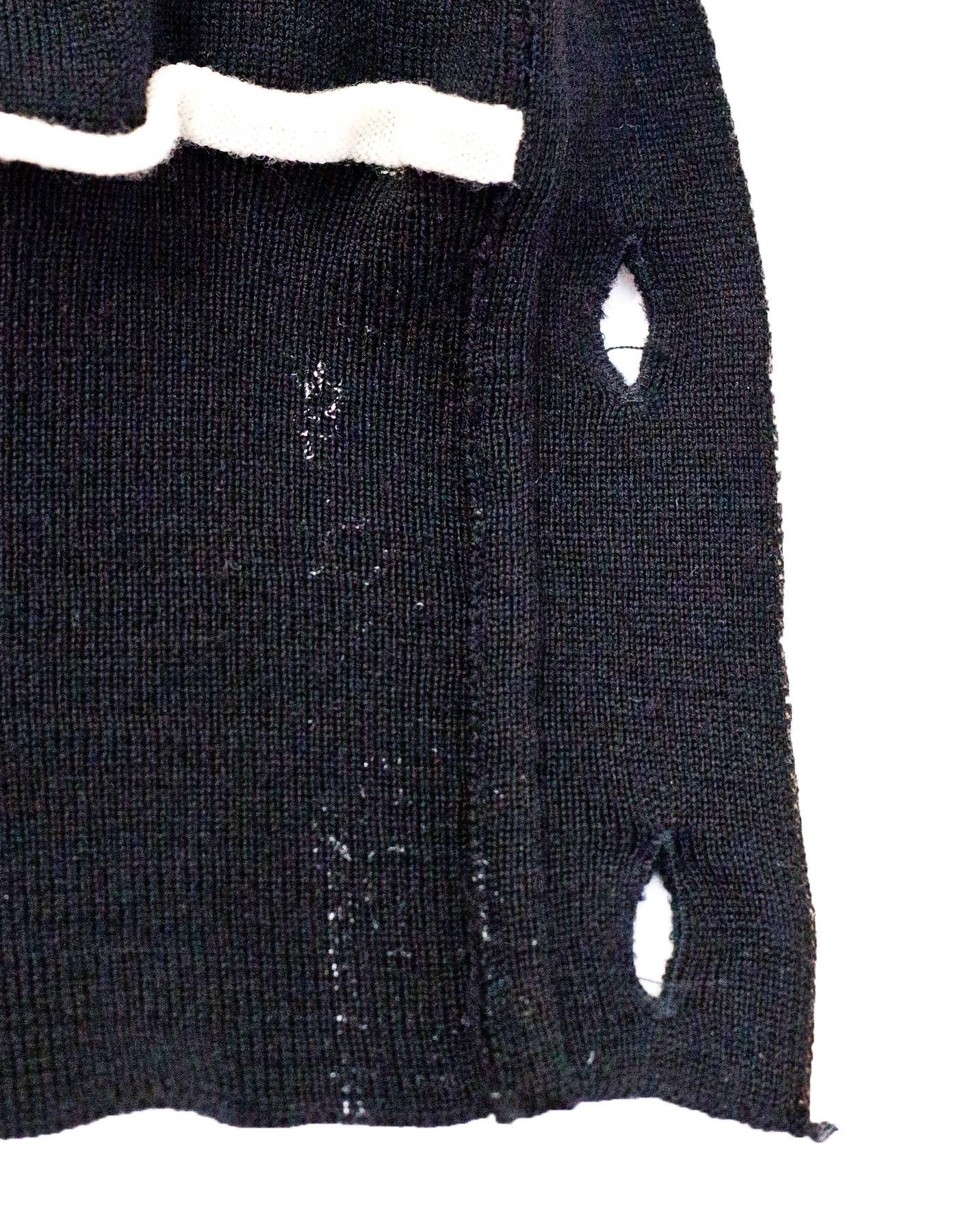 Yves Saint Laurent Black Wool Cardigan Sz S 1