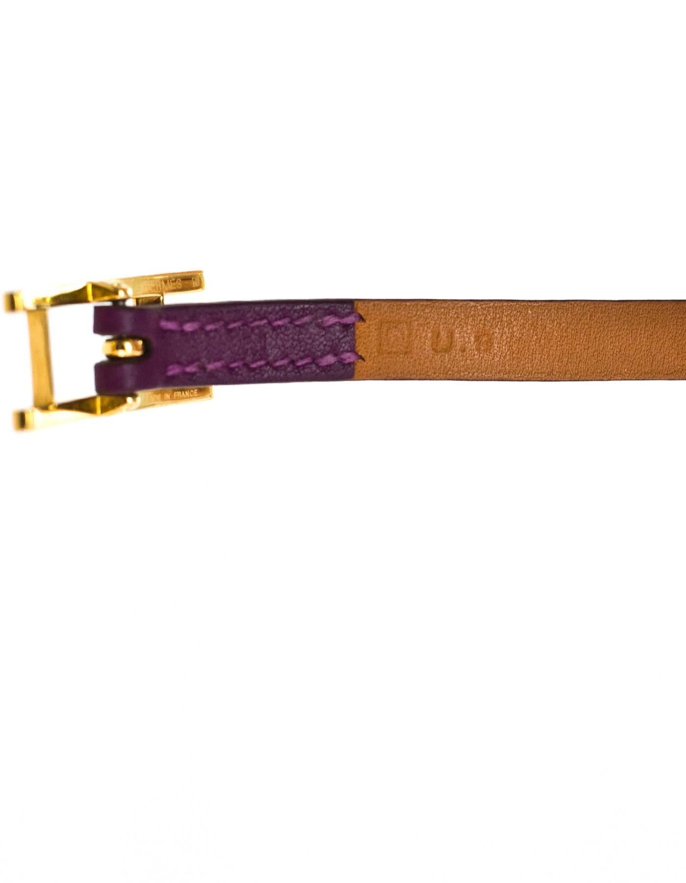 Hermes Anemone Purple Hapi 3 H Wrap Bracelet Sz M 3
