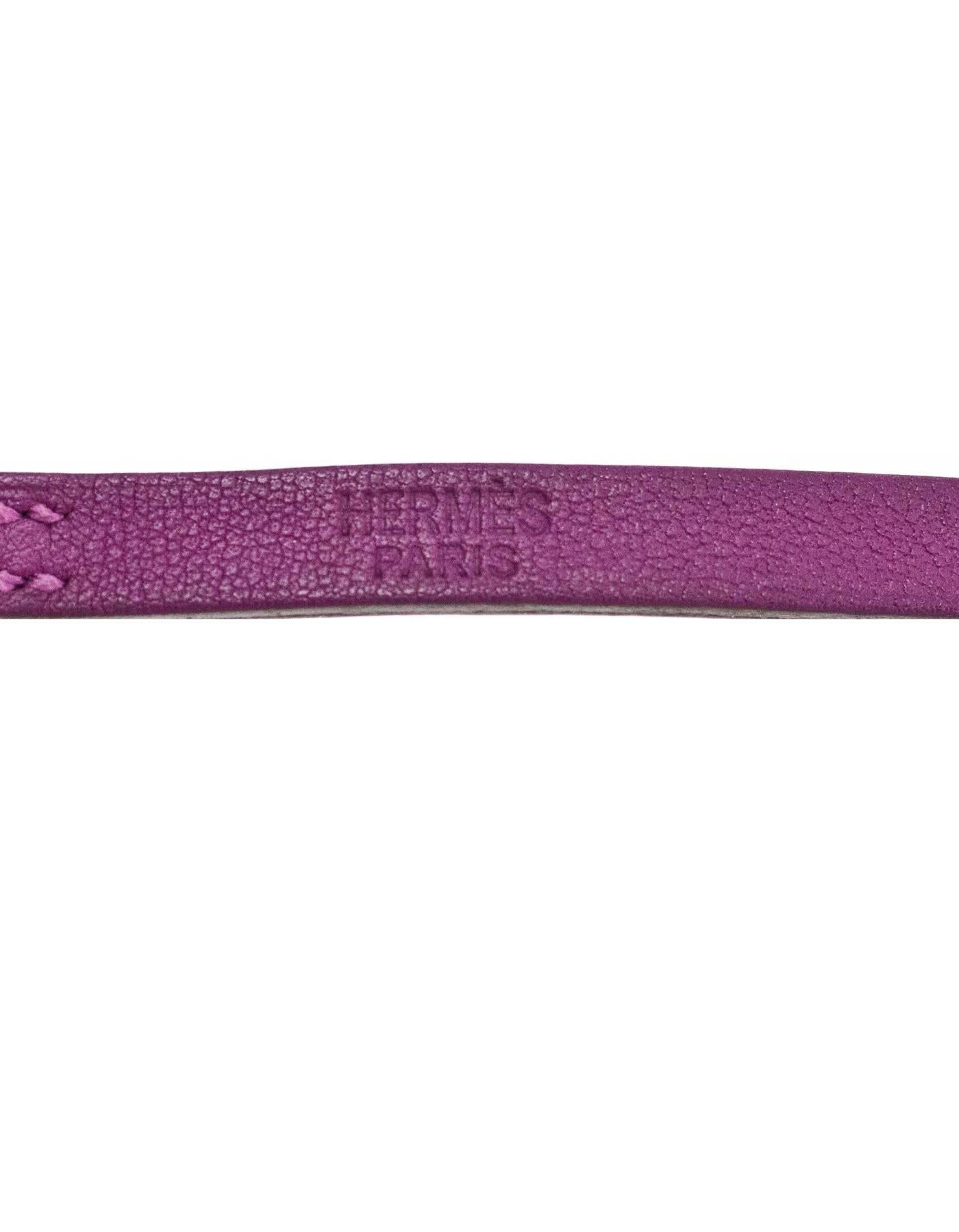 Hermes Anemone Purple Hapi 3 H Wrap Bracelet Sz M 2