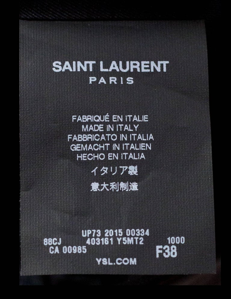 Saint Laurent Black Leather Sleeveless Dress Sz FR38 For Sale at 1stDibs