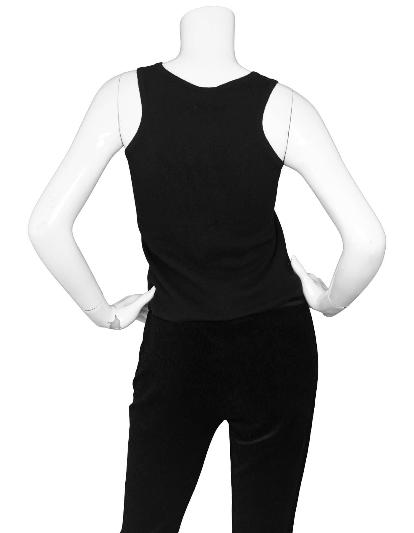 Chanel Black Cashmere Sleeveless Top Sz FR38 In Excellent Condition In New York, NY