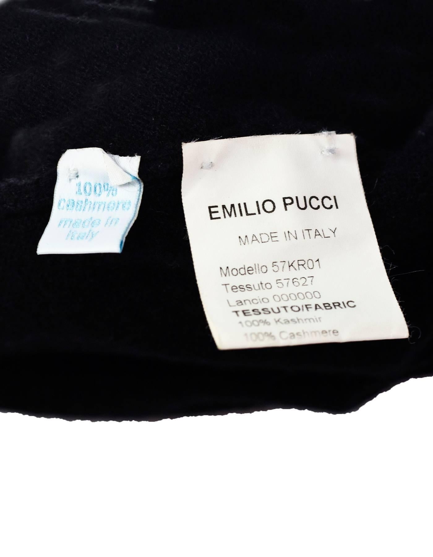 Women's Emilio Pucci Black Cashmere V-Neck Sweater Sz 8