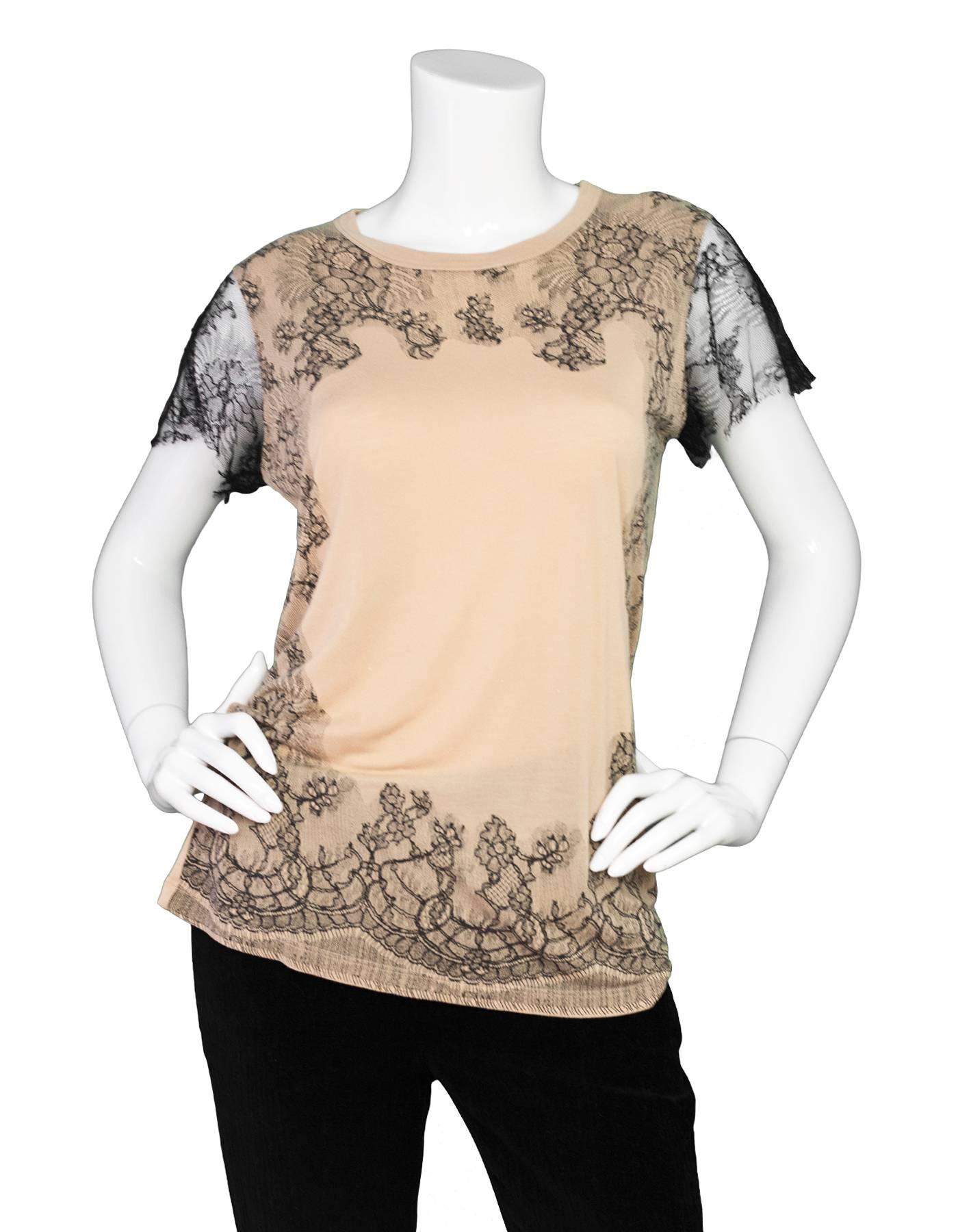 Valentino Black & Tan Lace Top Sz S

Color: Black, tan
Composition: Not listed, feels like cotton blend
Closure/Opening: Pull over
Overall Condition: Excellent pre-owned condition
Marked Size: S
Bust: 32"
Waist: 31"
Total Length: