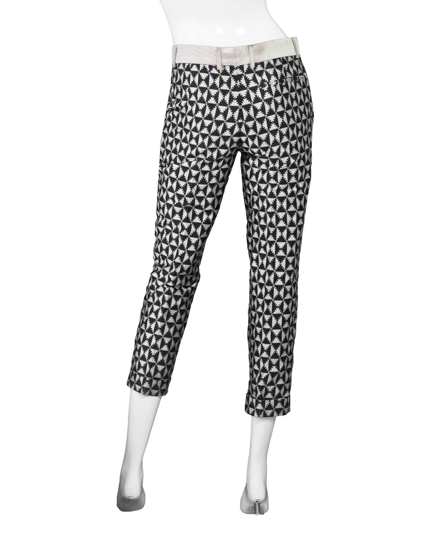 Haider Ackermann Black and Silver Print Pants Sz FR34 In Excellent Condition In New York, NY