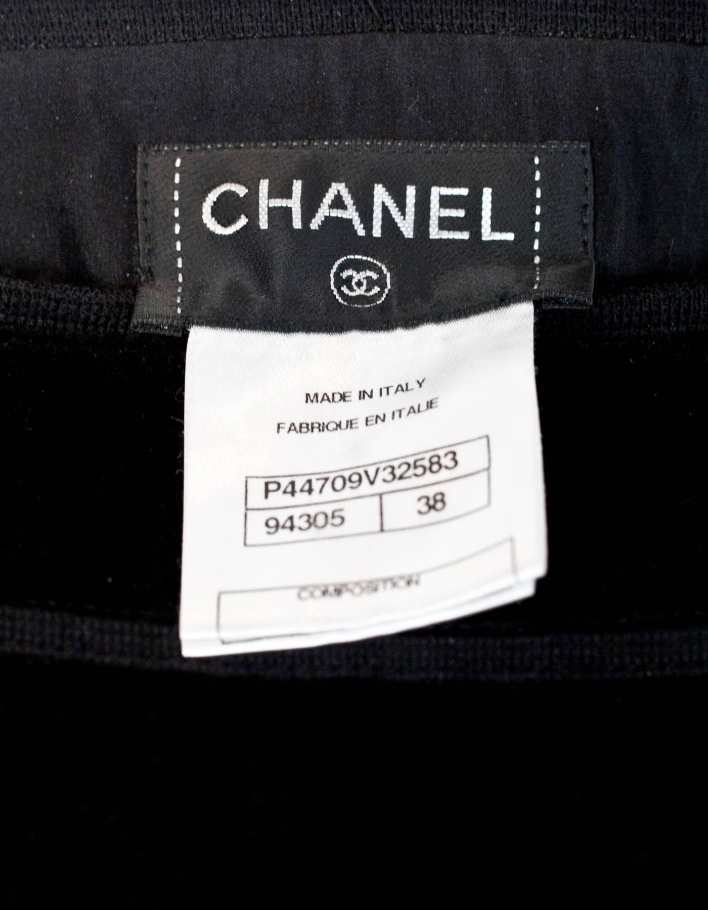 Women's Chanel Black Velvet Pants Sz FR38