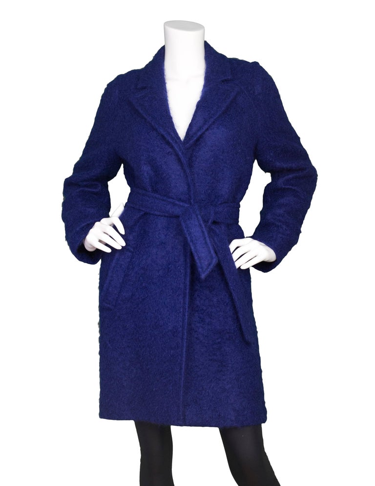 Veronique Branquinho Purple Mohair Coat Sz IT40 For Sale at 1stDibs
