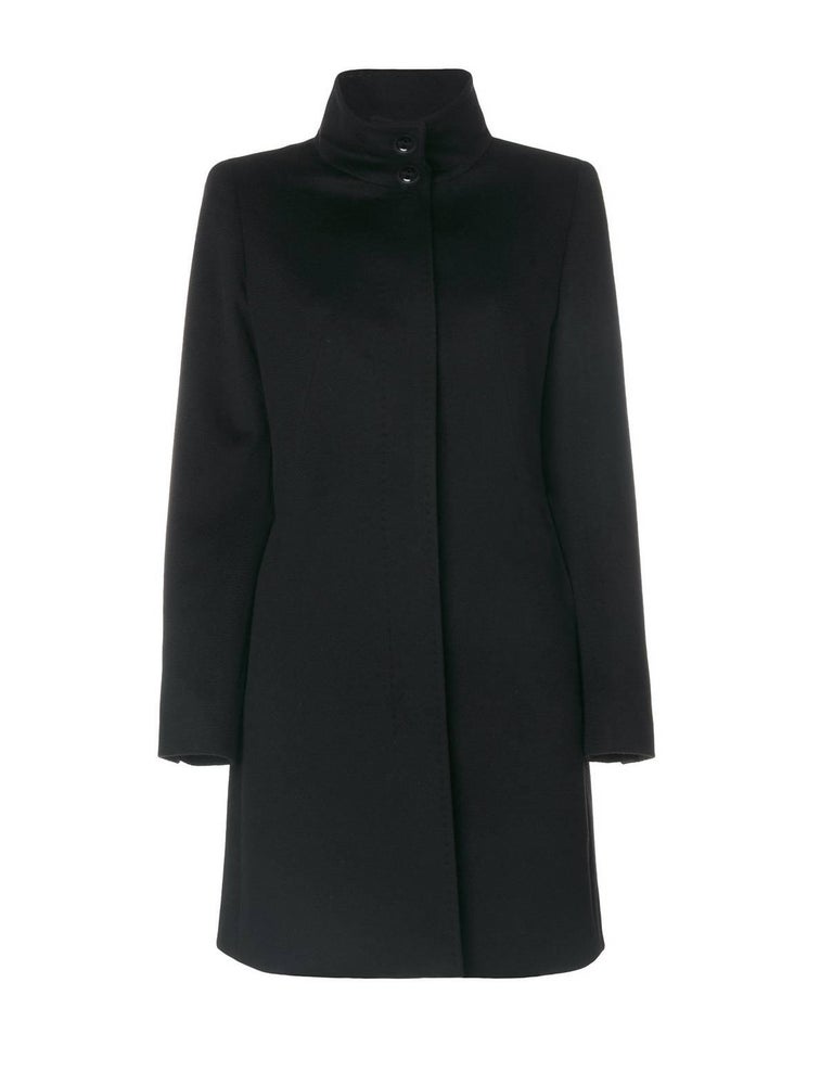 Max Mara Black Alpaca and Wool Coat Sz 4 For Sale at 1stDibs | max mara  black alpaca coat
