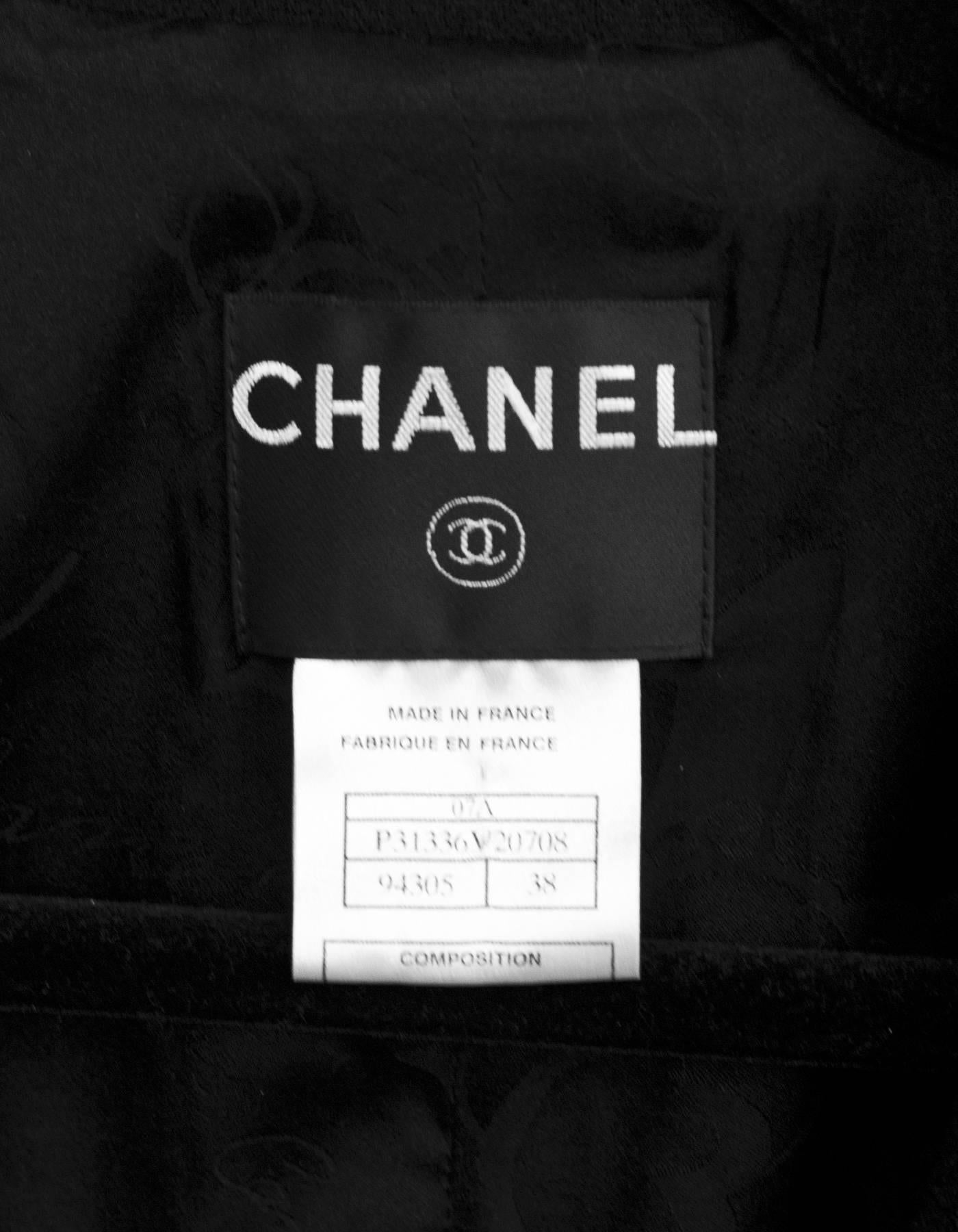 Women's Chanel Black Wool Jacket with Bow Trim Detail Sz FR38