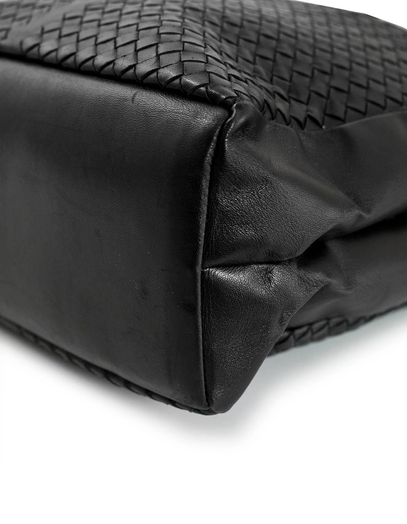 Women's or Men's Bottega Veneta Black Intrecciato Woven Leather Tote Bag