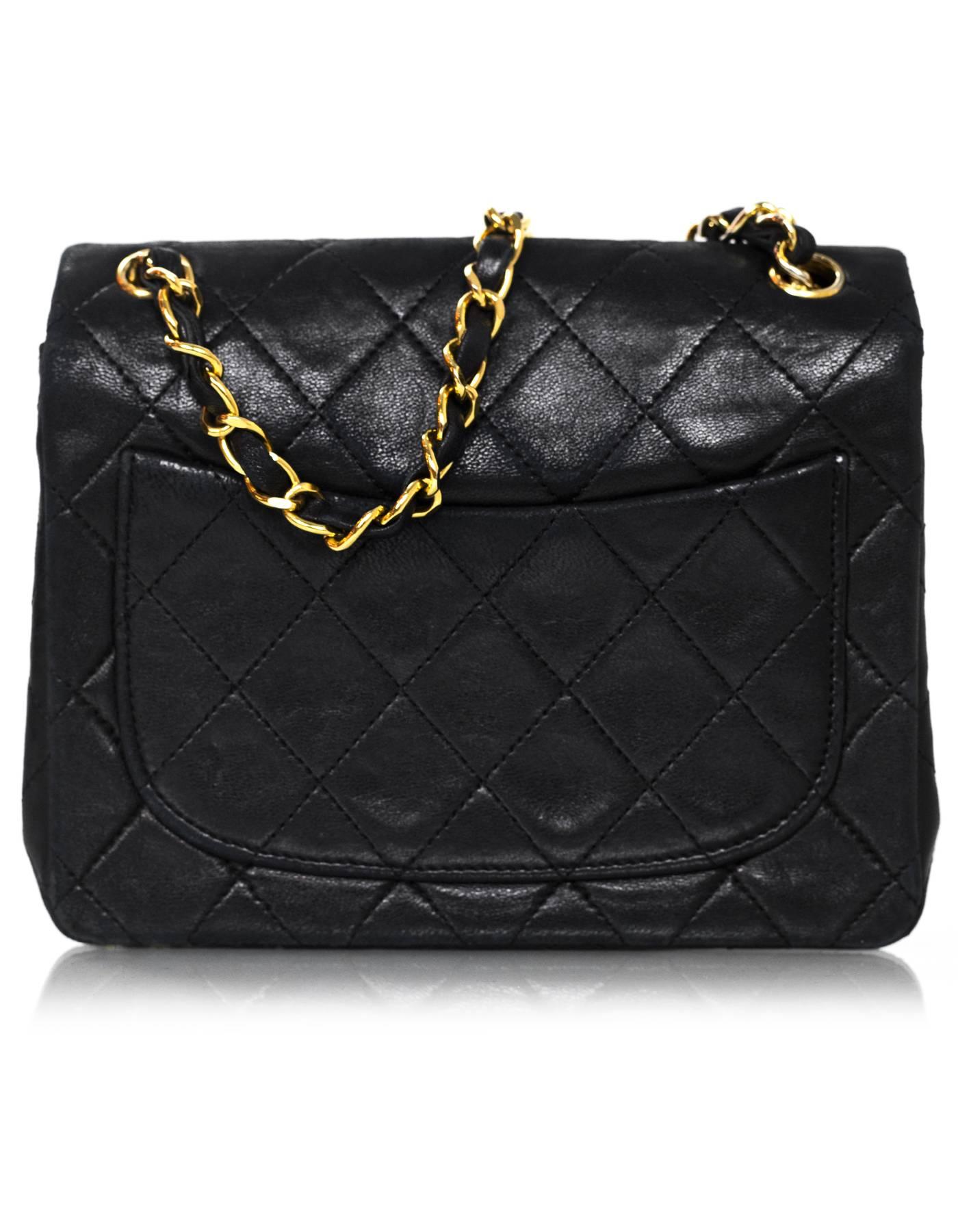 chanel lambskin quilted mini square flap black