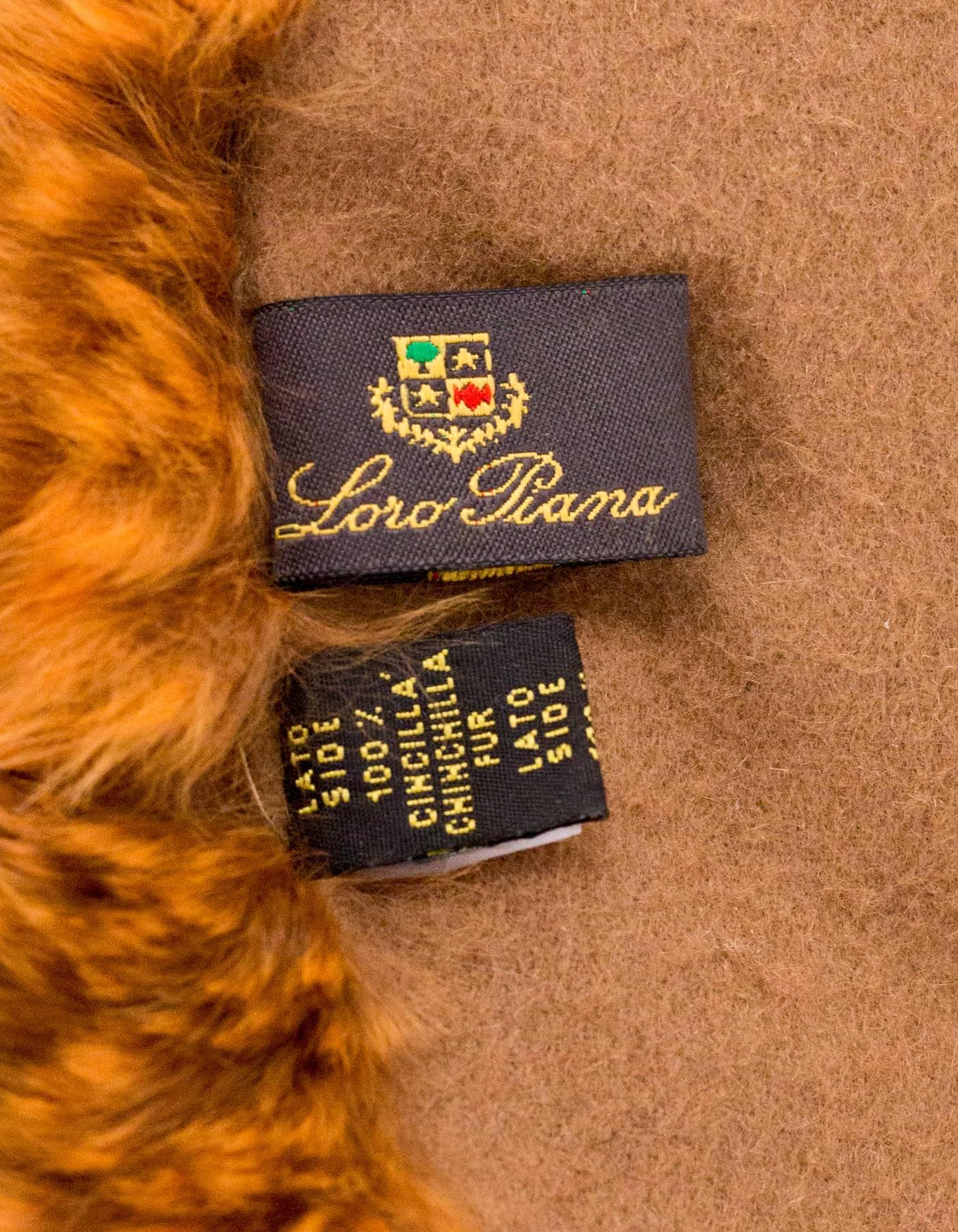 Loro Piana Orange Chinchella & Cashmere Scarf Collar with DB rt. $5, 000 In Excellent Condition In New York, NY