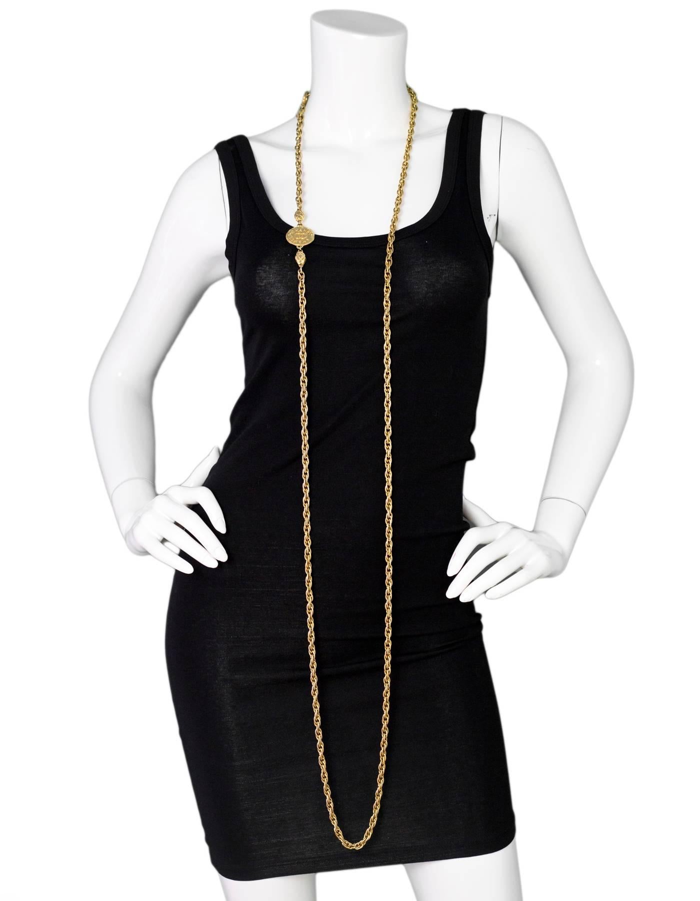 Women's Chanel Vintage Goldtone Chainlink XL CC Necklace