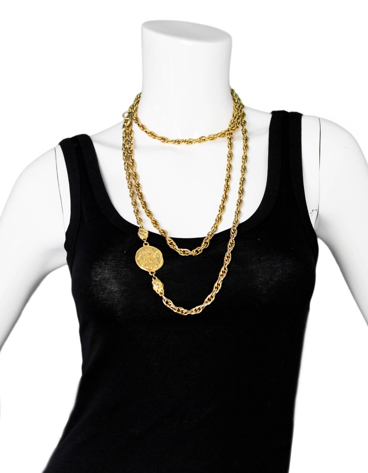 Chanel Vintage Goldtone Chainlink XL CC Necklace

Made In: France
Color: Goldtone
Materials: Metal
Closure: Jump ring closure
Stamp: Chanel CC Made in France
Overall Condition: Excellent vintage, pre-owned condition with the exception of light