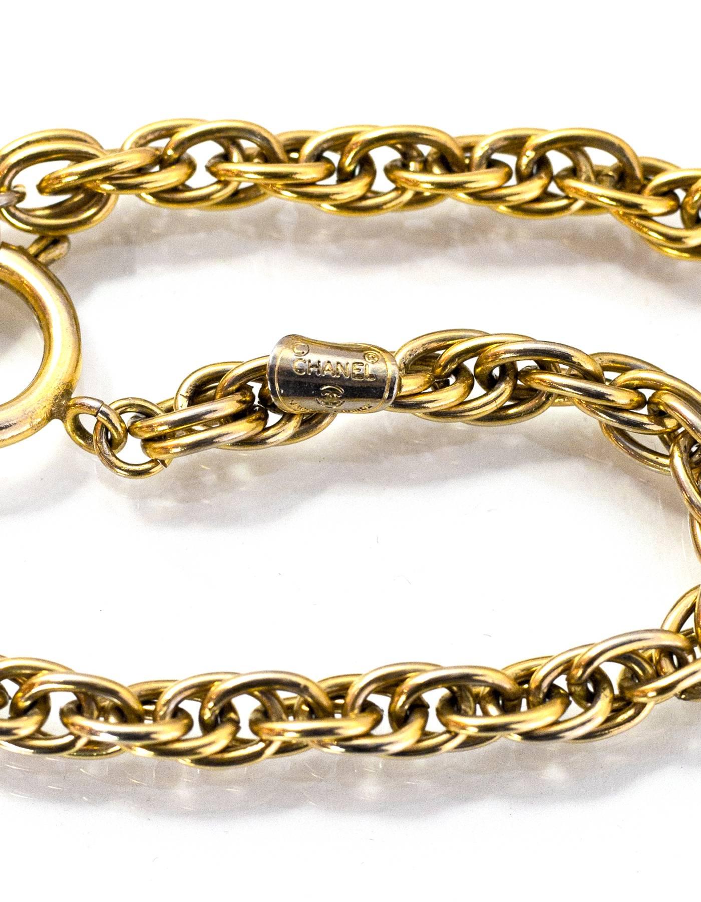 Chanel Vintage Goldtone Chainlink XL CC Necklace 2