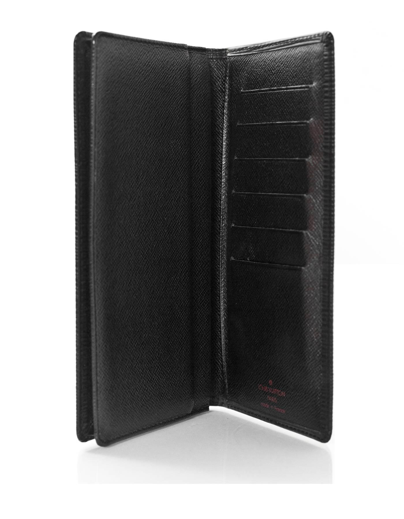 Women's or Men's Louis Vuitton Black Epi Leather Long Open Wallet
