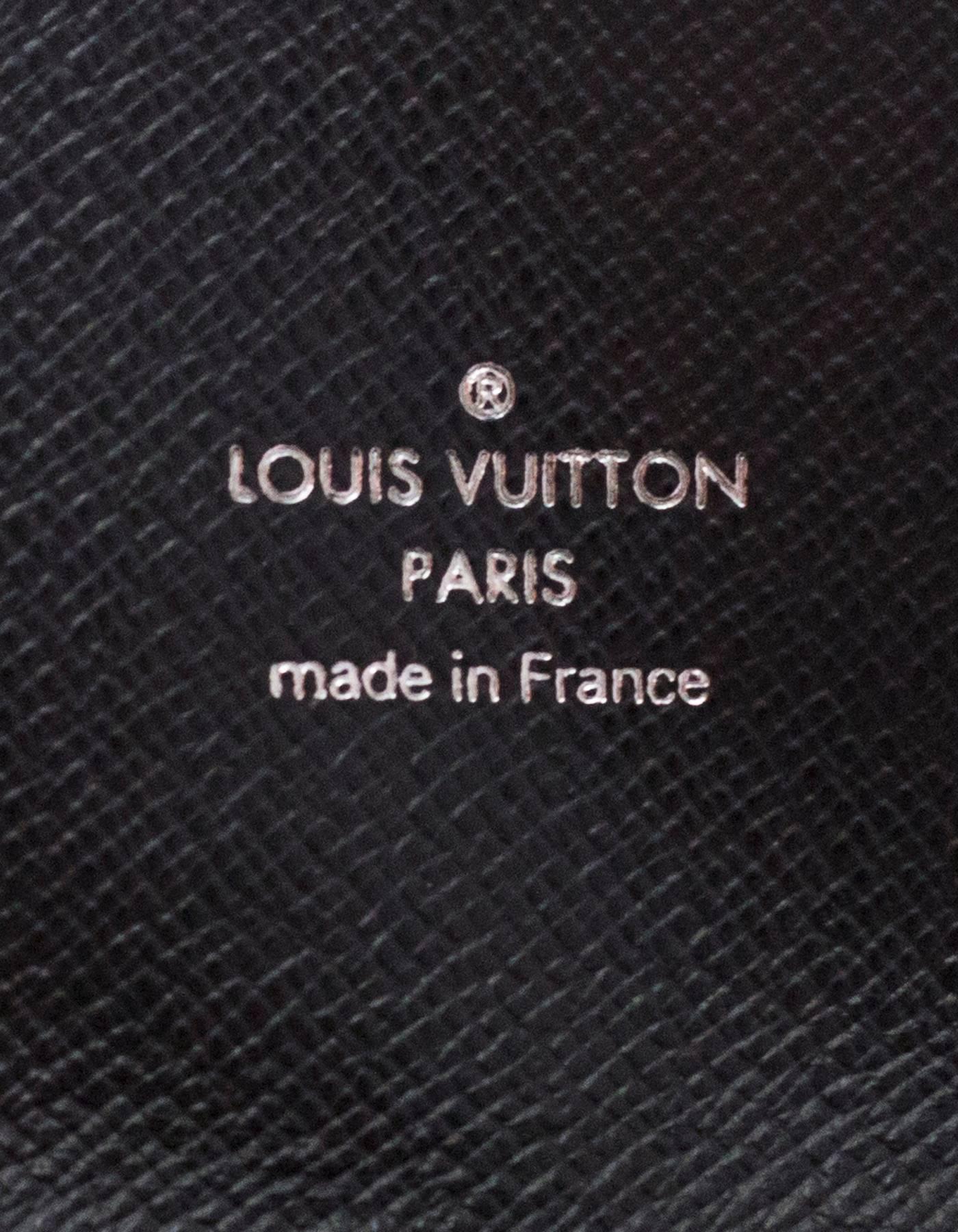 Louis Vuitton Black Taiga Leather Double Snap Chain Wallet 4