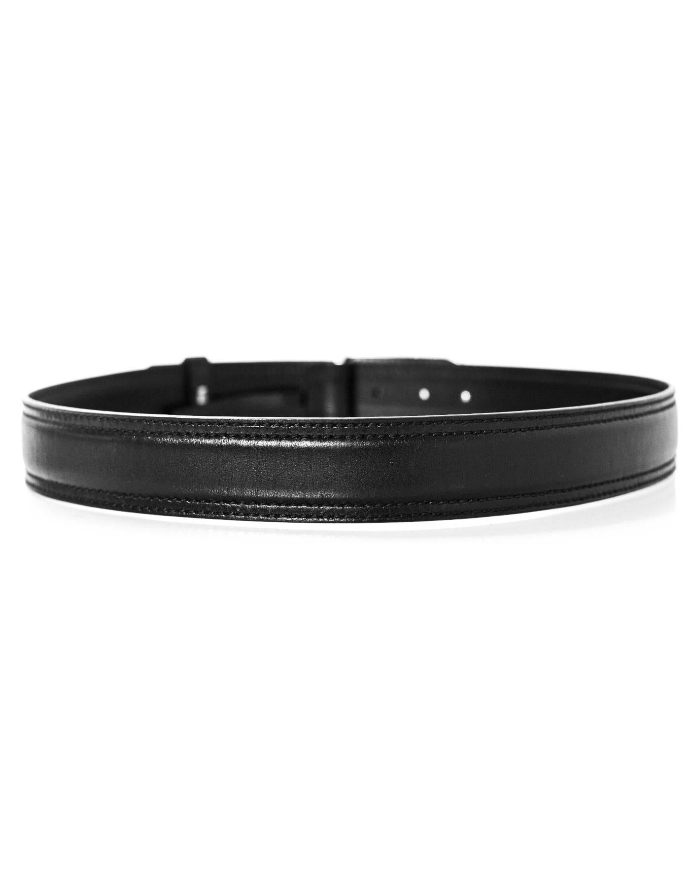Gucci Unisex Black Leather Belt with XL G Buckle Sz 85 1