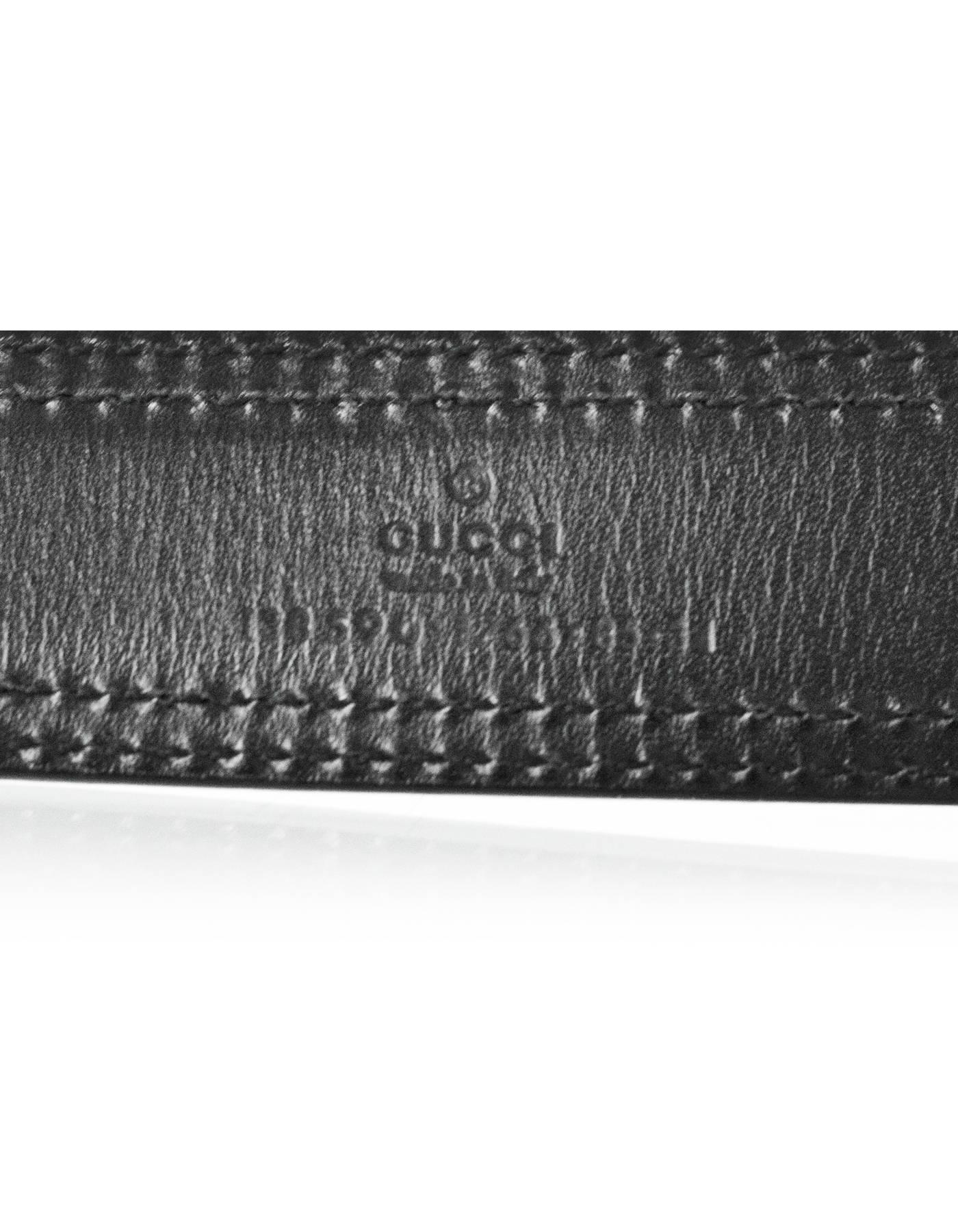 Gucci Unisex Black Leather Belt with XL G Buckle Sz 85 4