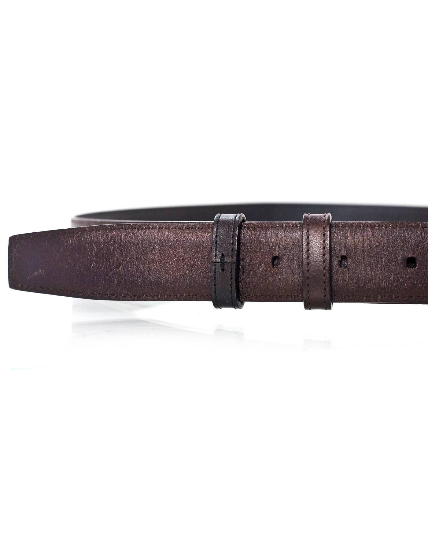 Cartier Men's Brown & Black Leather Reversible Santos Belt Sz 90 In Excellent Condition In New York, NY