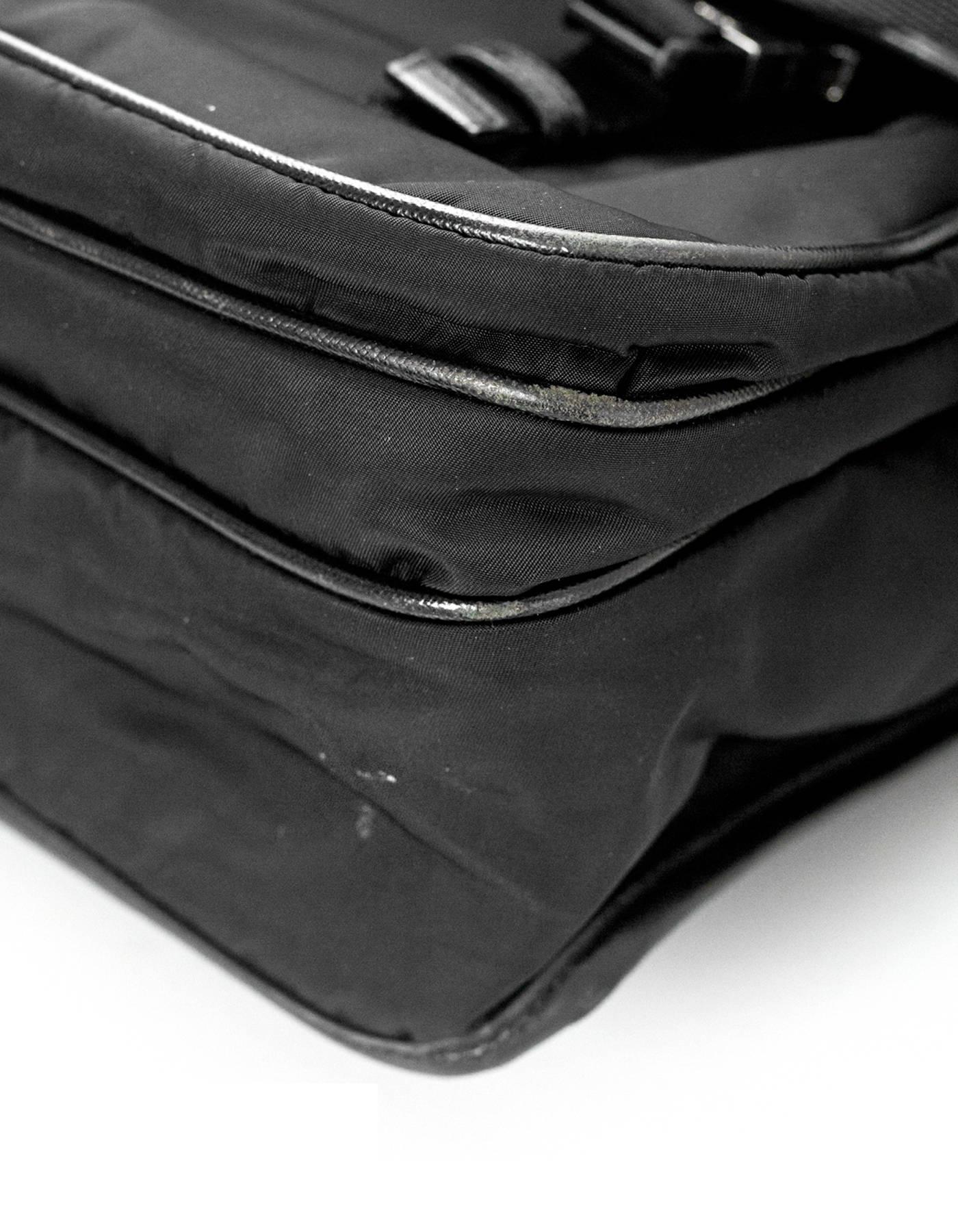 Women's or Men's Prada Black Tessuto Nylon Messenger/Laptop Travel Bag