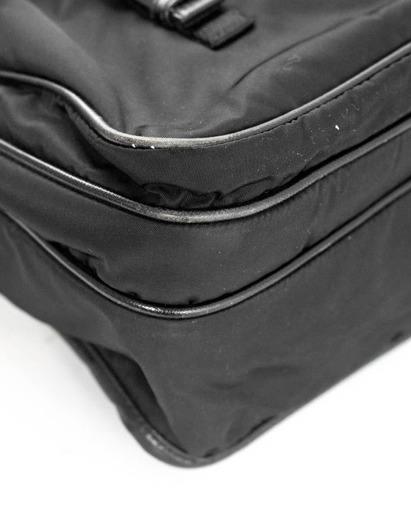 Prada Black Tessuto Nylon Messenger/Laptop Travel Bag 1
