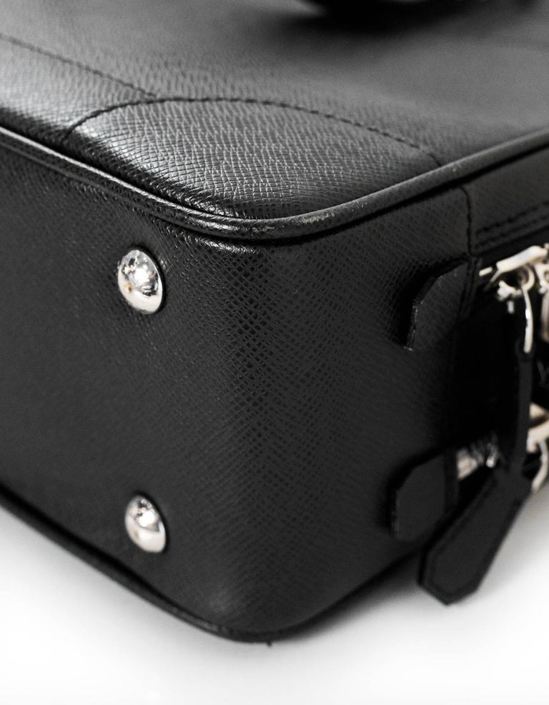 Louis Vuitton Black Taiga Leather Briefcase/Laptop Computer Bag For