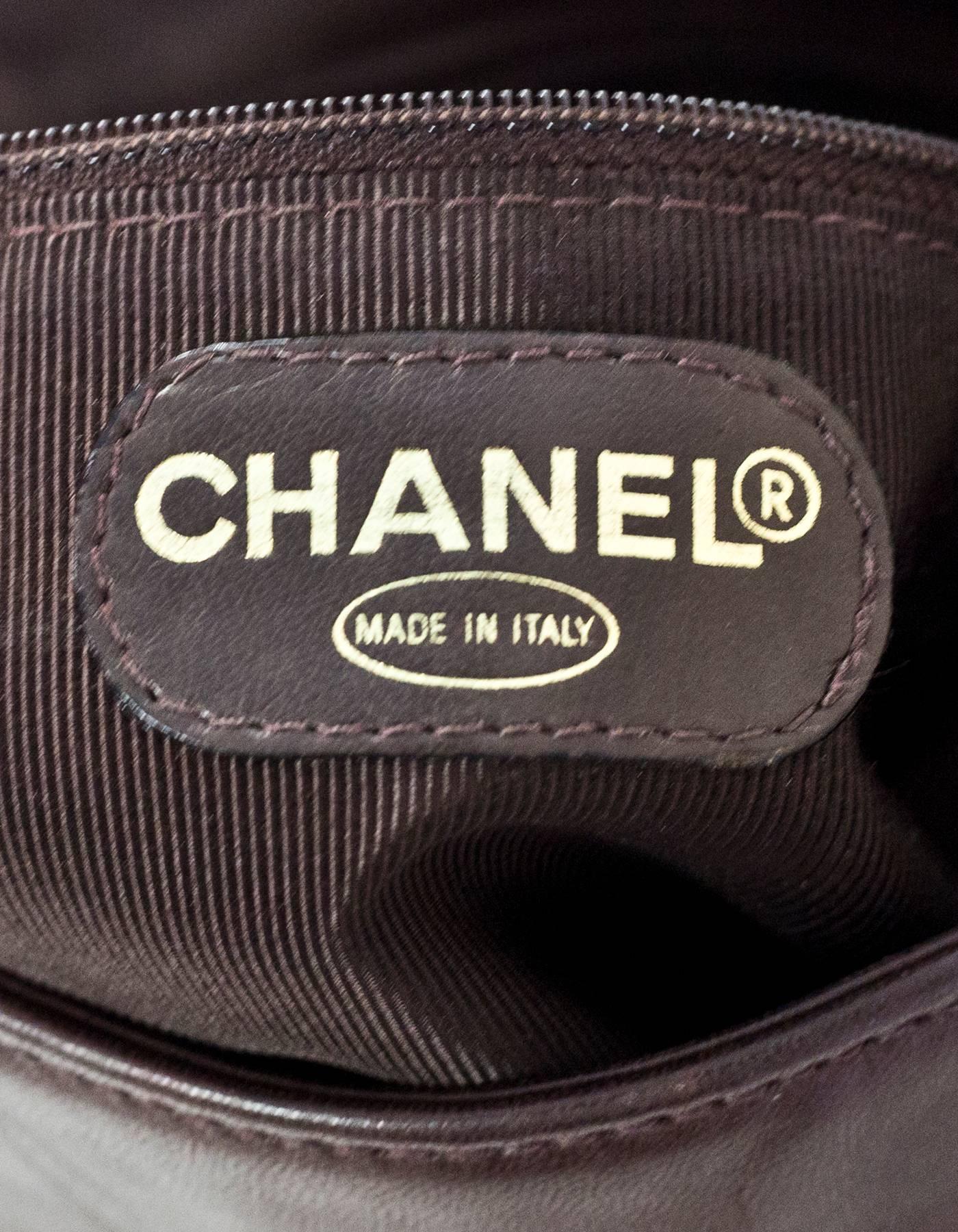 Chanel Vintage Brown Leather Shoulder Bag 2