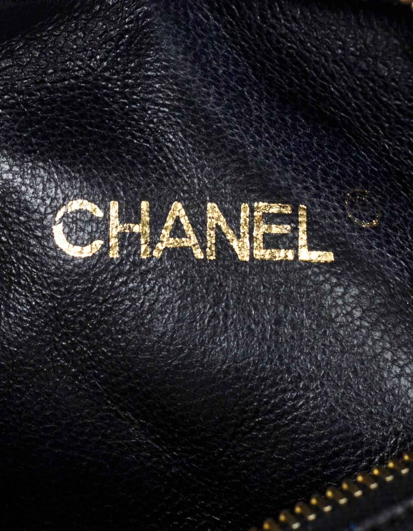 Chanel Vintage Black Quilted Leather Belt/Waist Bag w/ CC 3