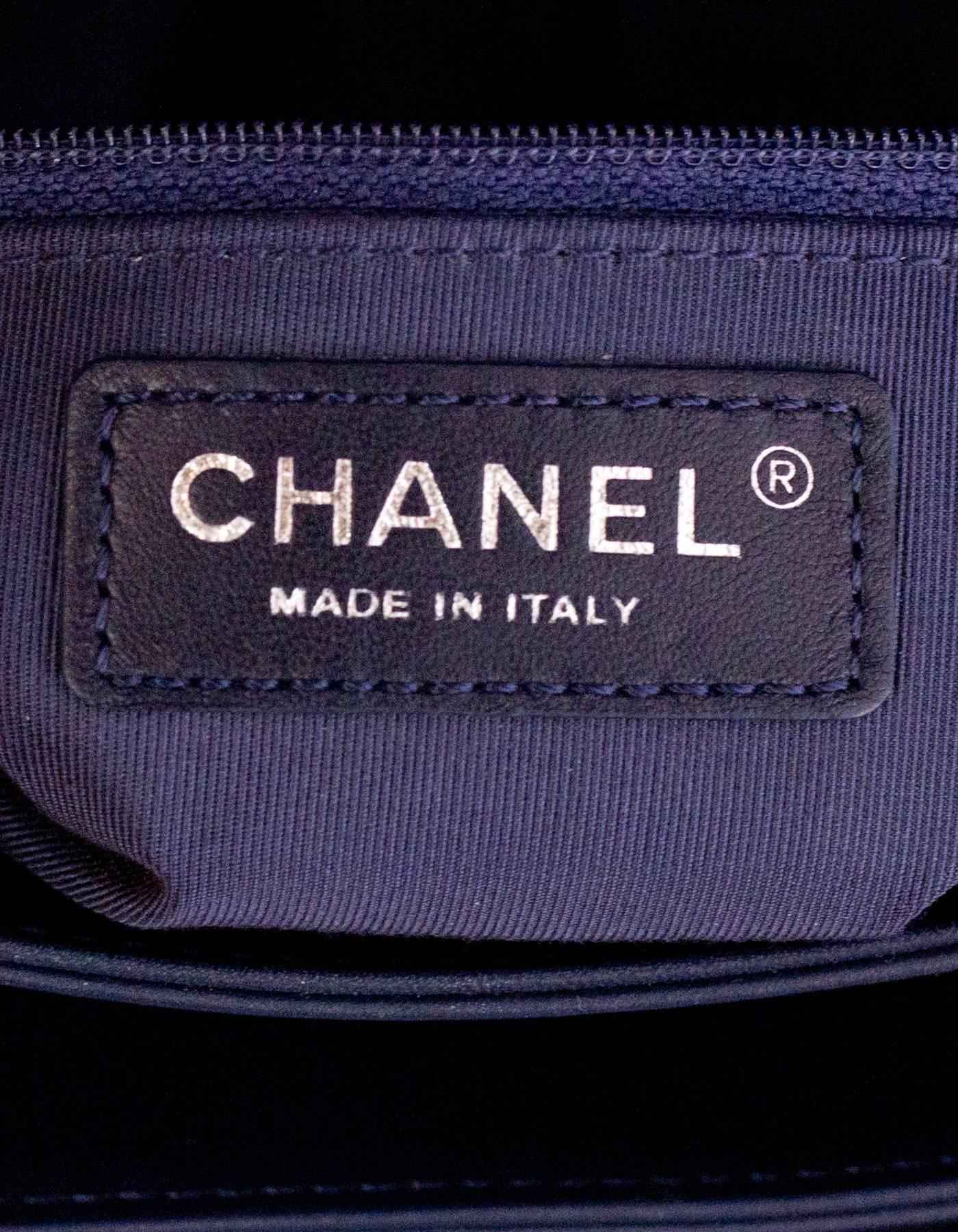 Chanel 2016 Blue Smooth & Quilted Leather Shoulder Bag 2