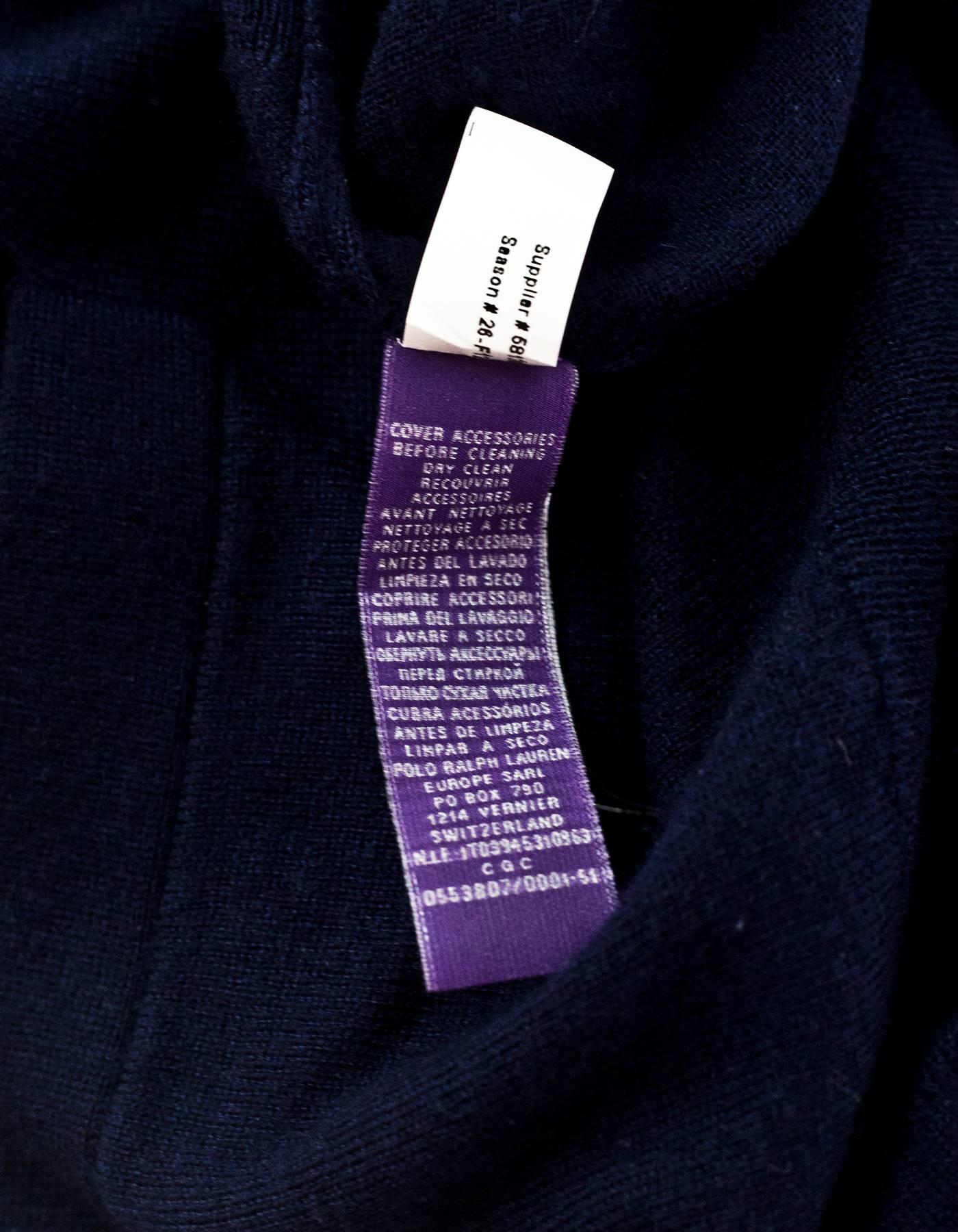 Ralph Lauren Purple Label Navy Cashmere Cardigan Sz XL In Excellent Condition In New York, NY