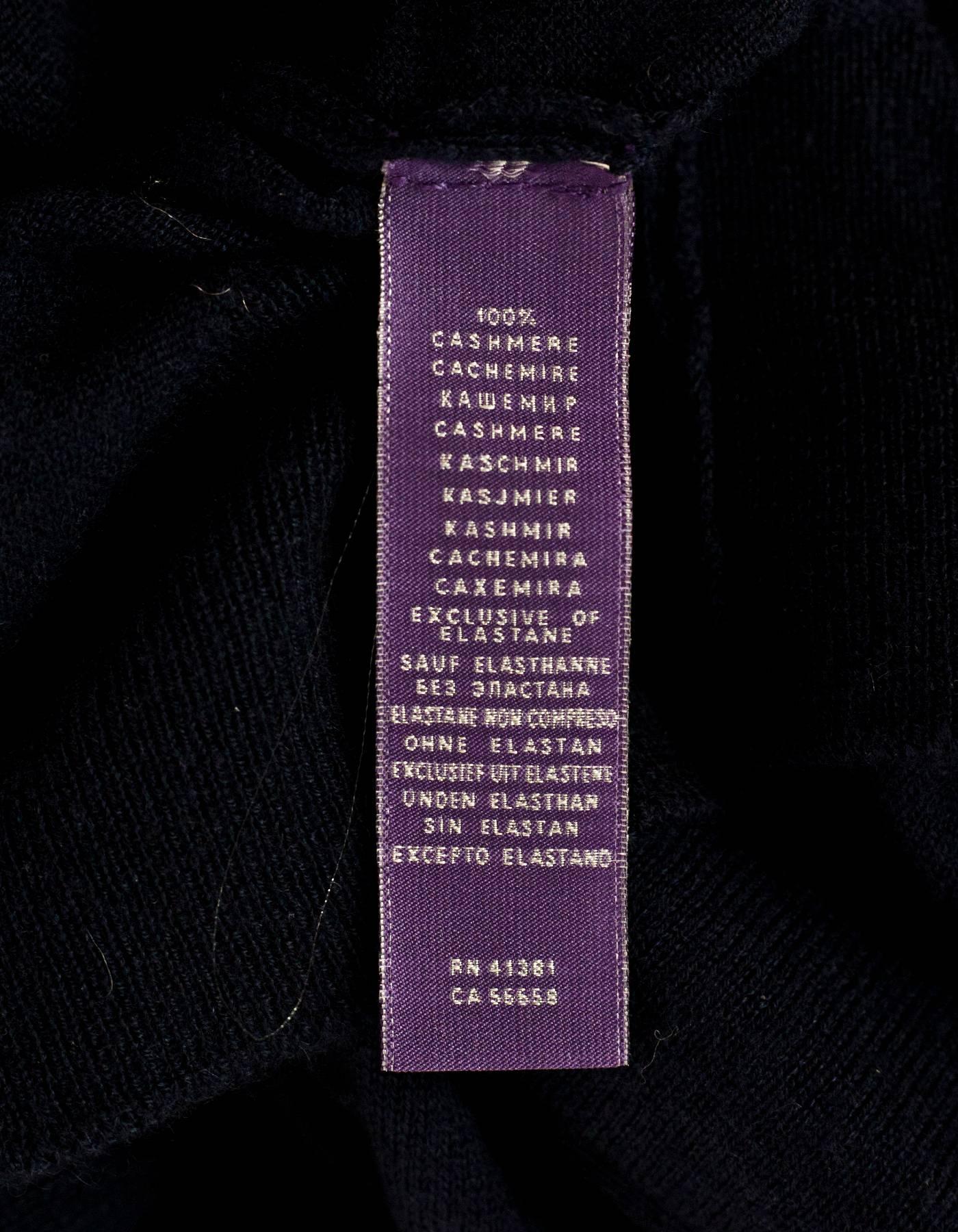 Black Ralph Lauren Purple Label Navy Cashmere Cardigan Sz XL
