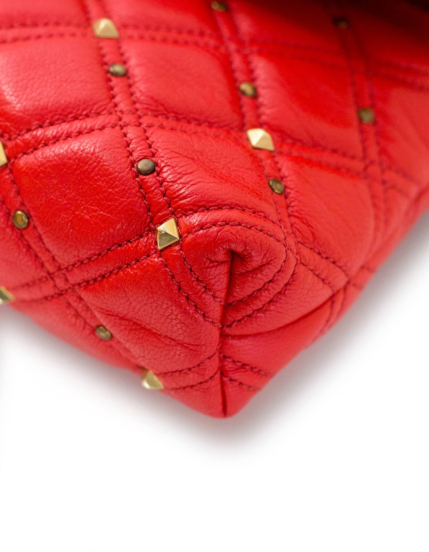 Women's Marc Jacobs Red Leather Studded Crossbody Bag with DB