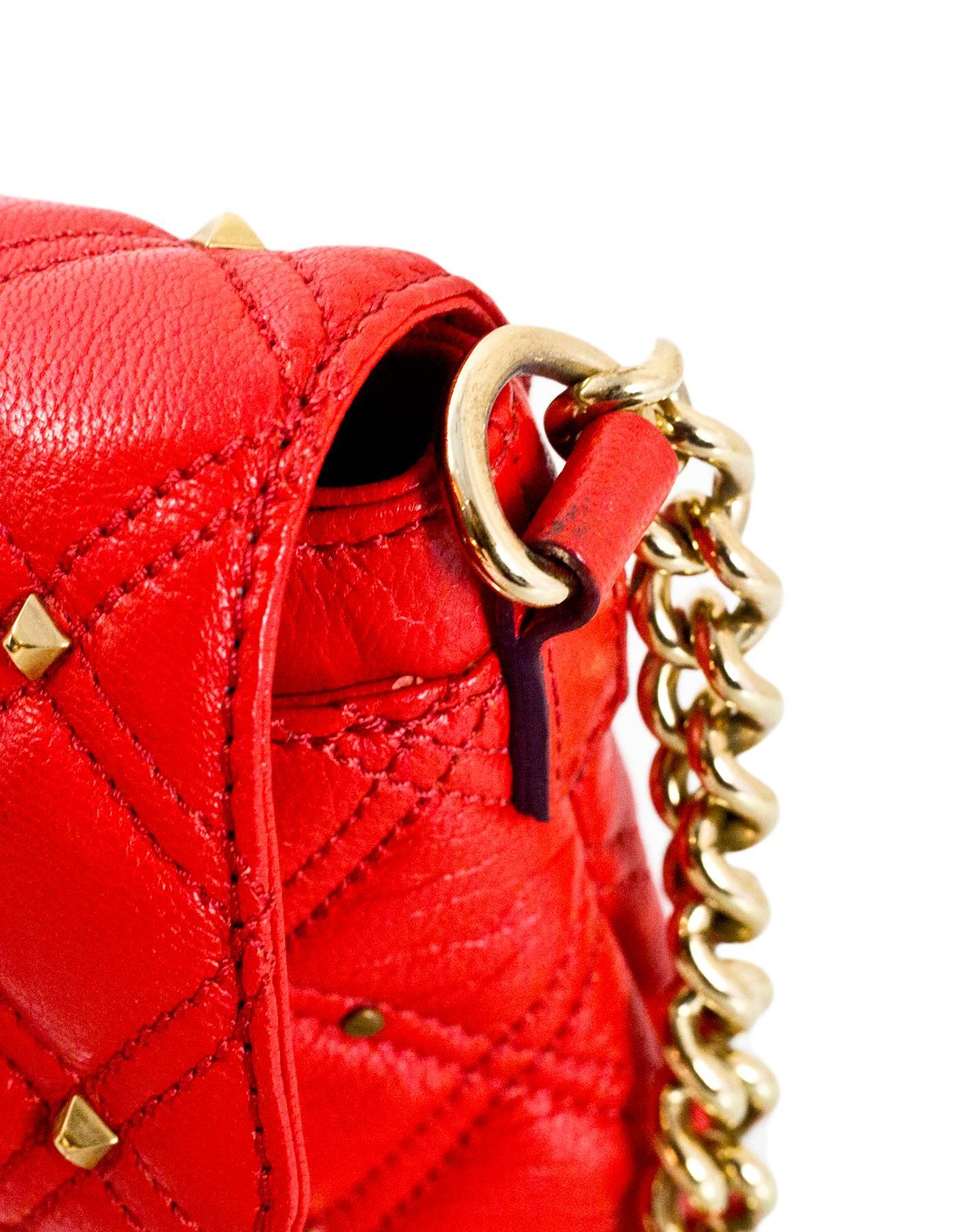Marc Jacobs Red Leather Studded Crossbody Bag with DB 1