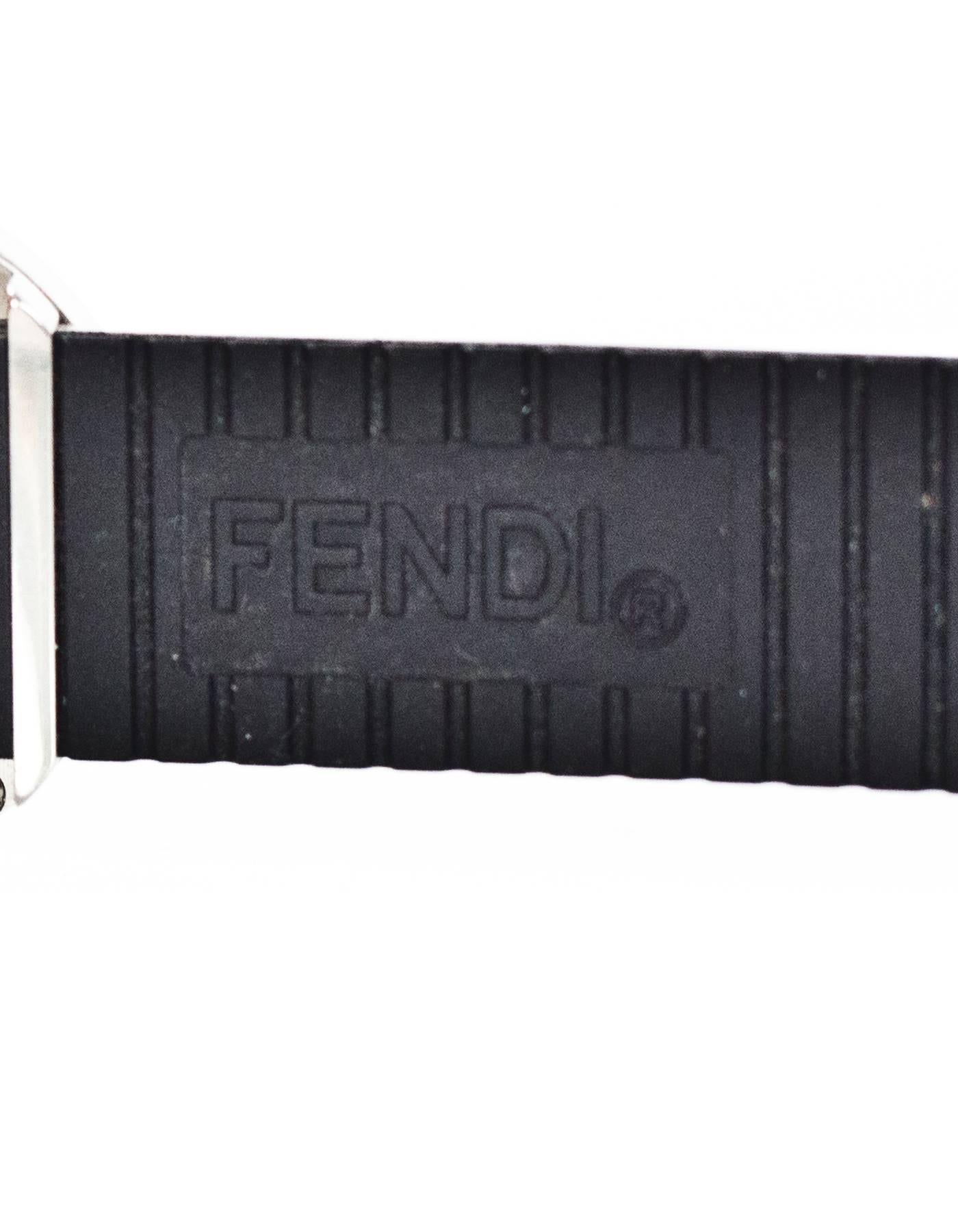 Women's Fendi Black & Blue Bussola Bubble Watch