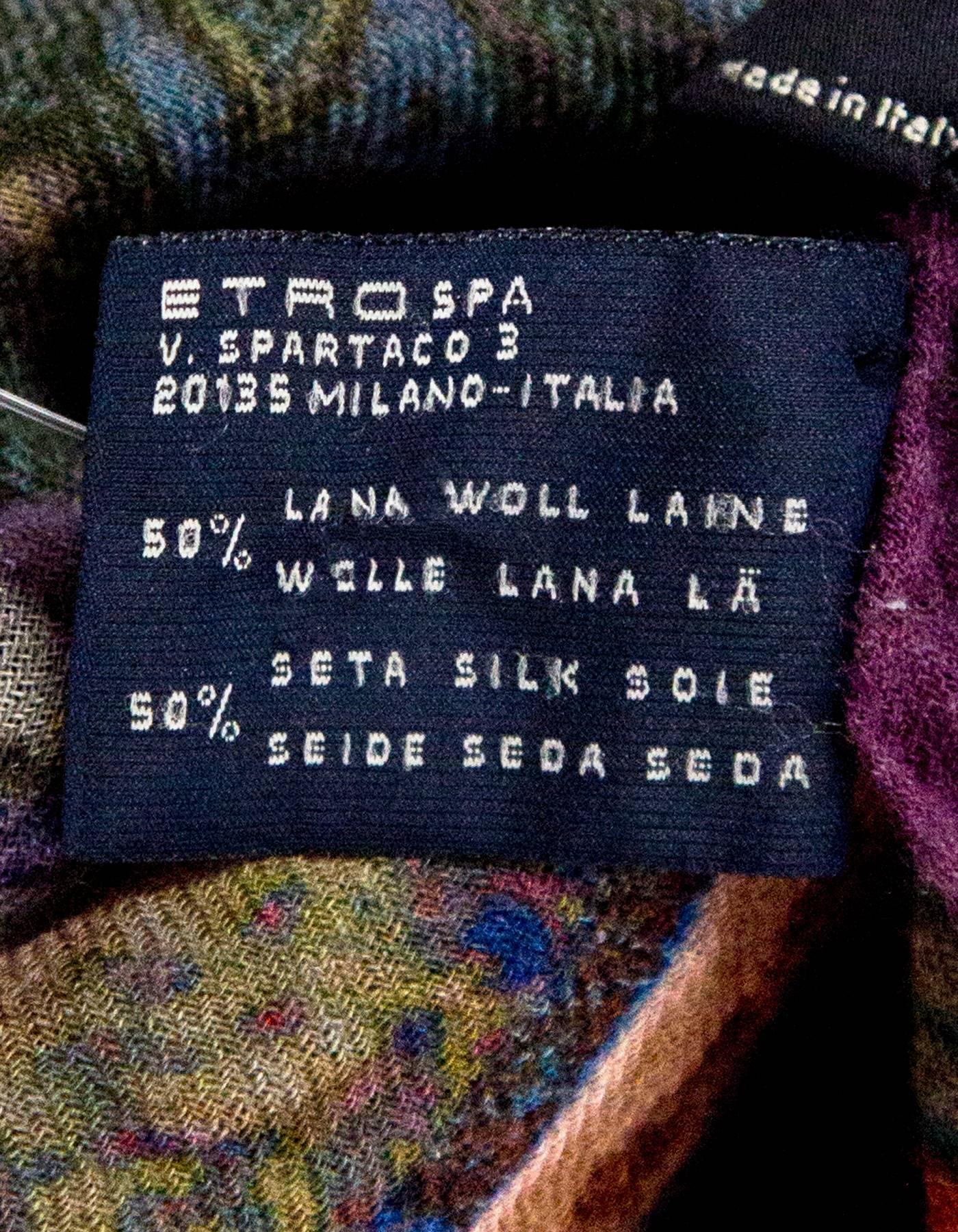 Women's Etro Multi-Color Wool/Silk Scarf